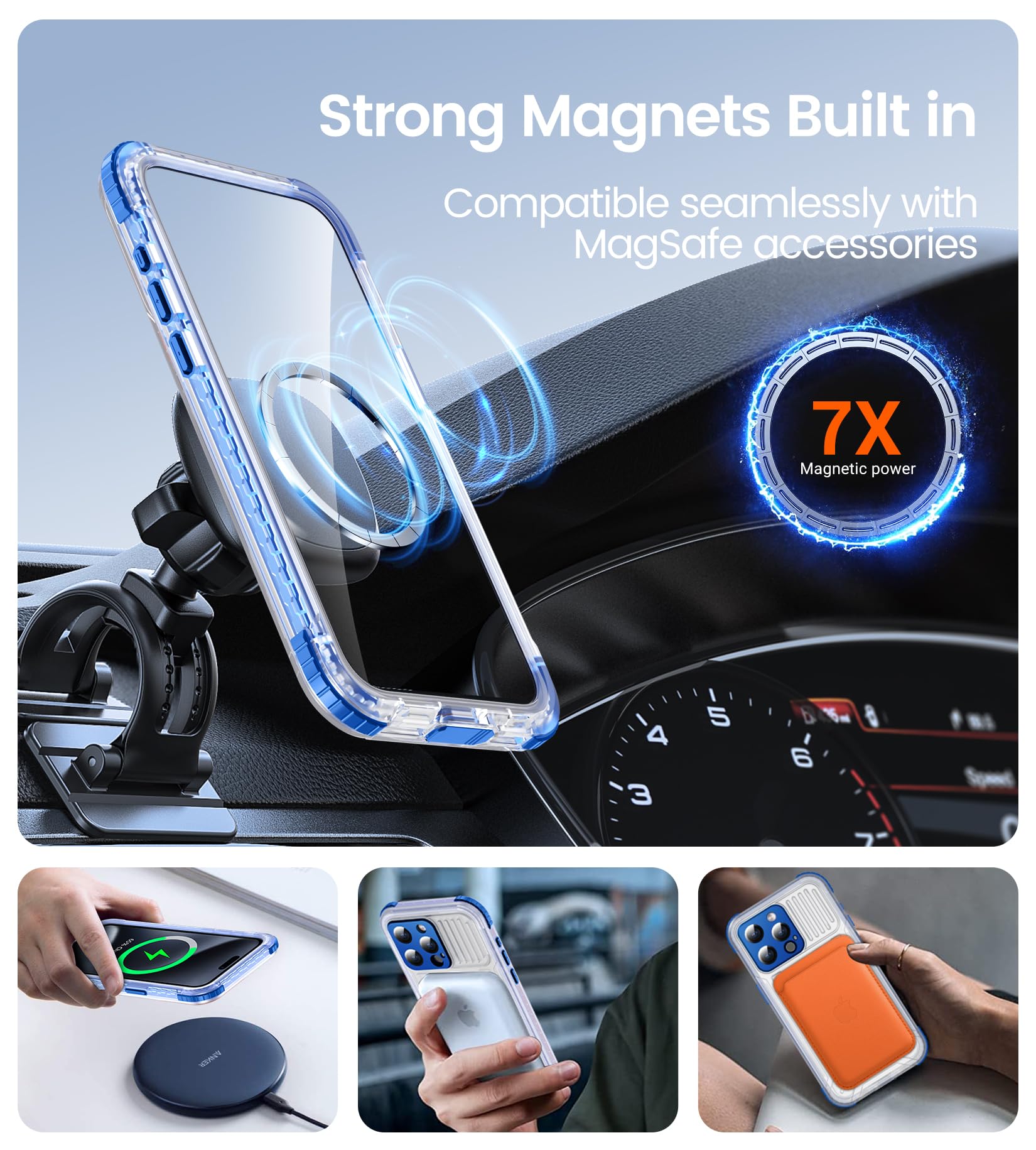 Foto 6 pulgar | Funda De Teléfono Temdan Magnetic Waterproof Para Iphone 15 Pro - Venta Internacional.