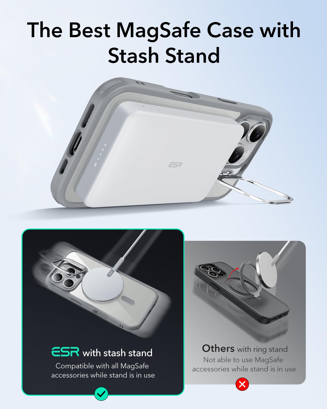 Foto 5 pulgar | Funda De Teléfono Esr Para Iphone 16 Pro Magsafe De Grado Militar Transparente - Venta Internacional.