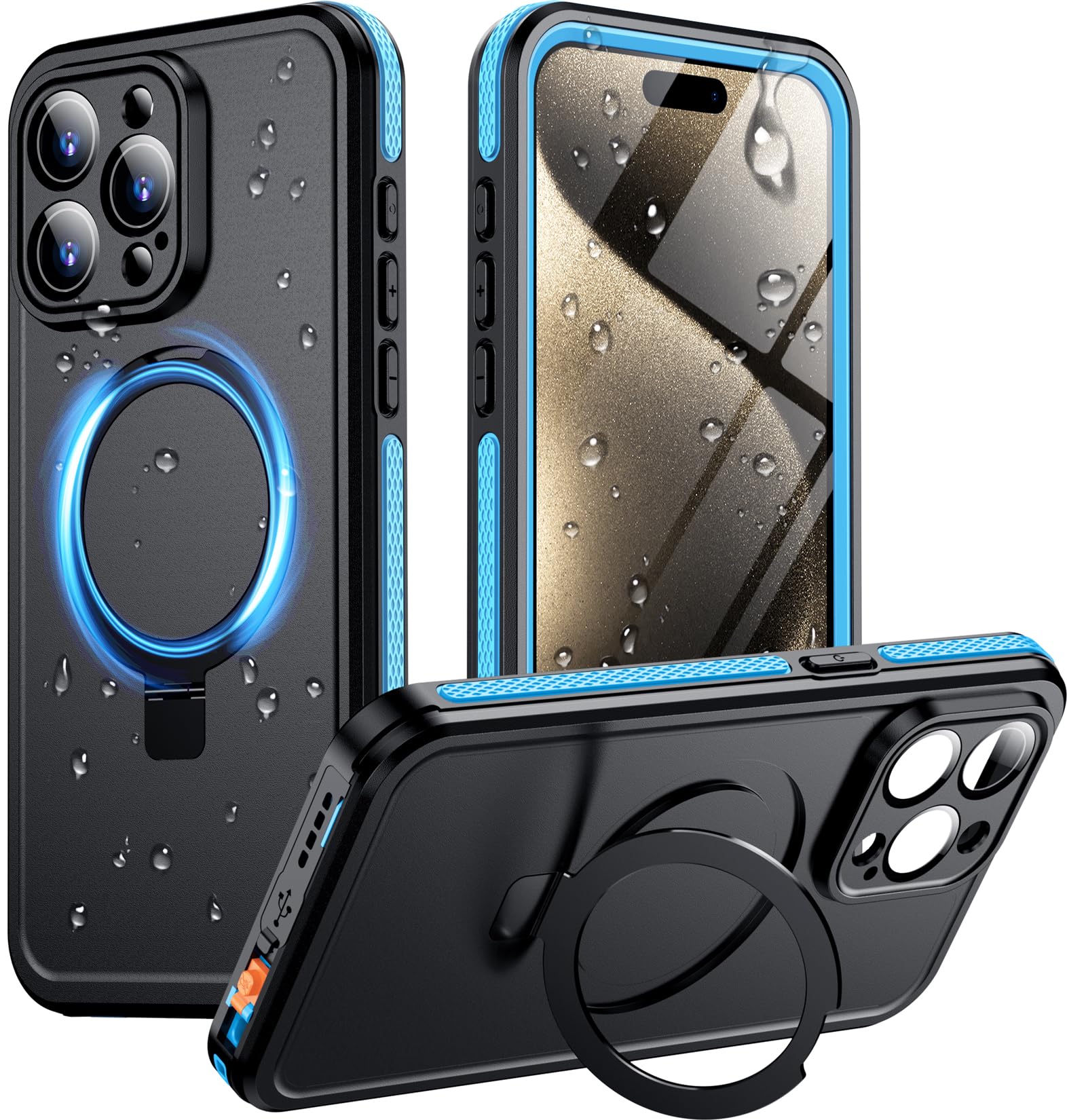 Foto 2 pulgar | Funda De Teléfono Temdan Magnética Impermeable Para Iphone 15 Pro Max - Venta Internacional.