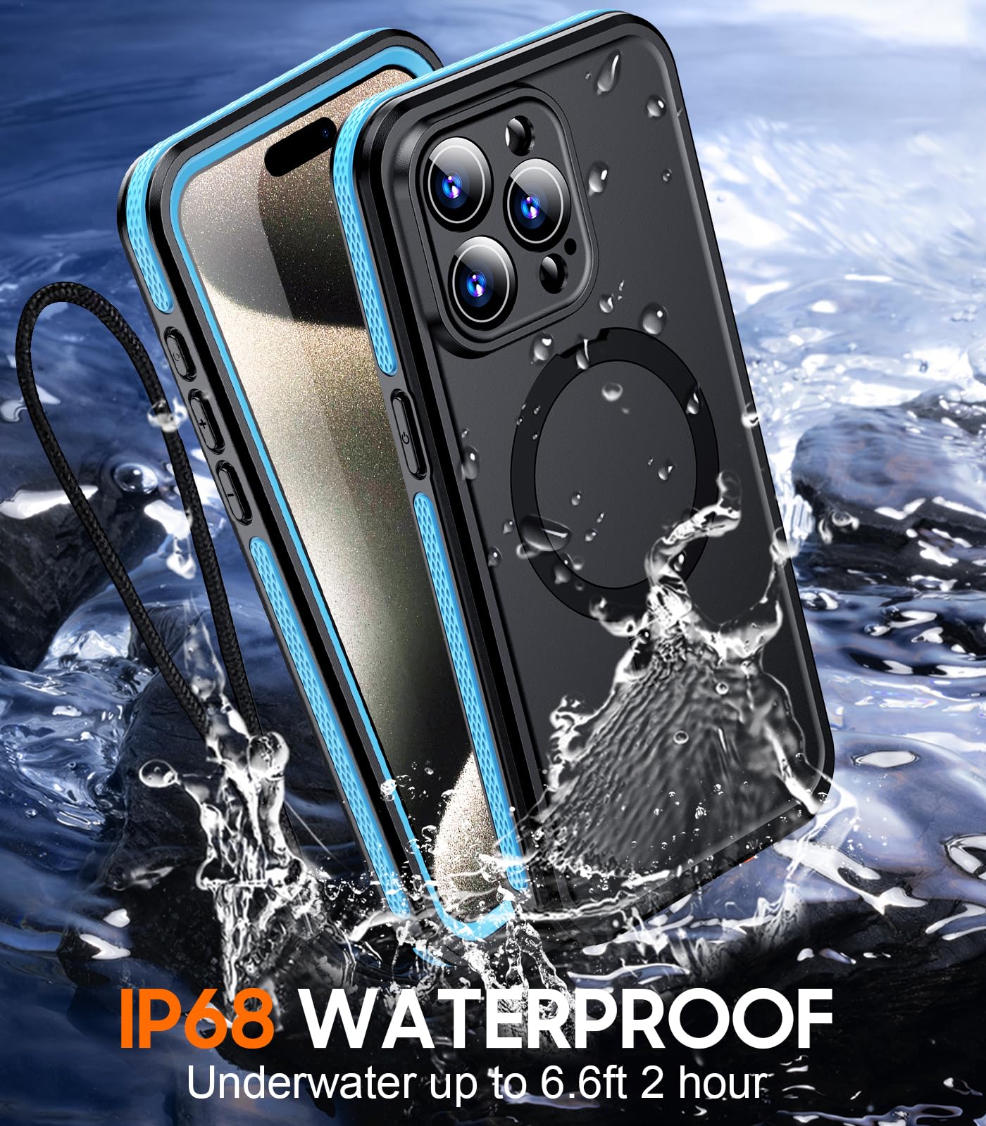 Foto 4 pulgar | Funda De Teléfono Temdan Magnética Impermeable Para Iphone 15 Pro Max - Venta Internacional.