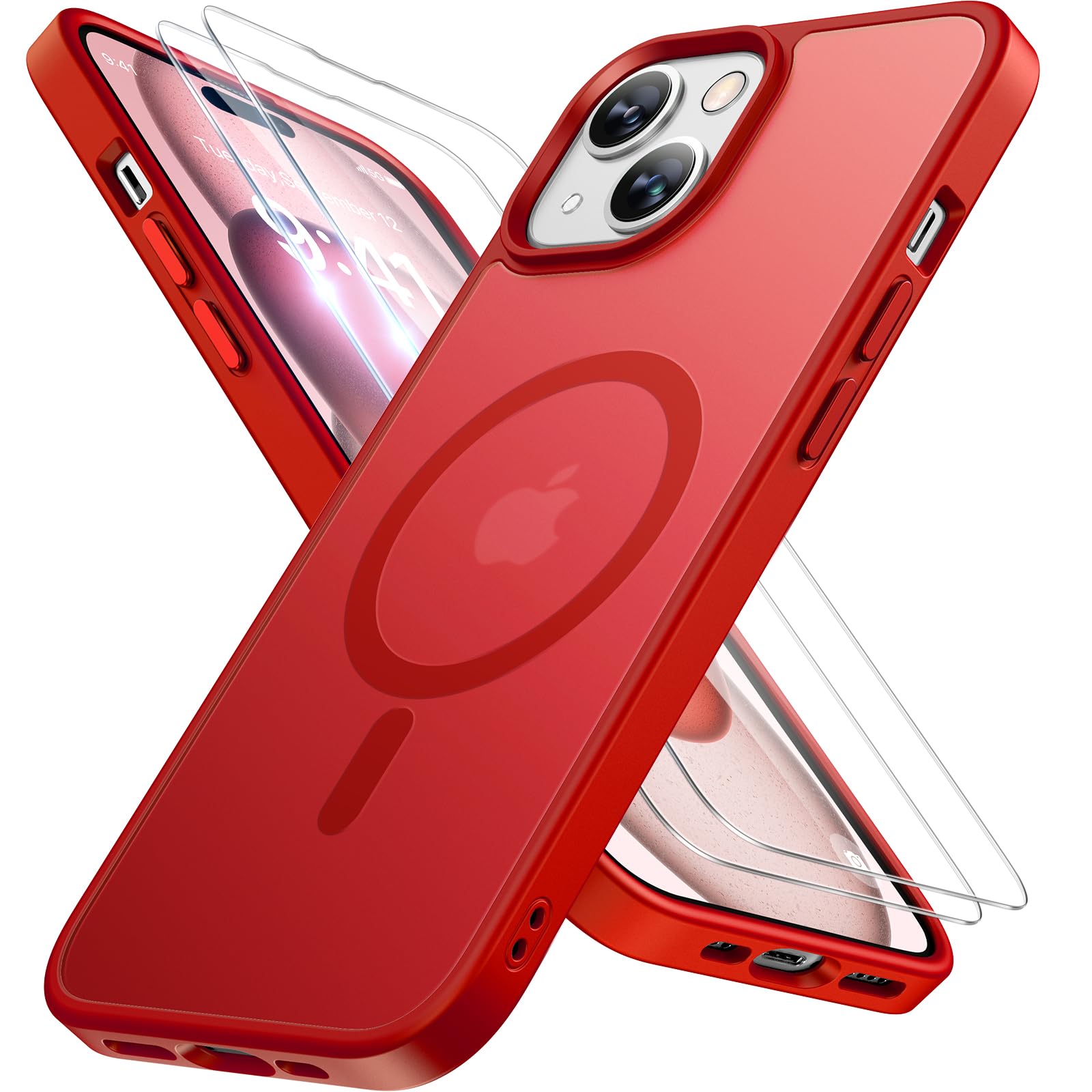 Funda De Teléfono Miracase Magnetic Series Para Iphone 15, Color Rojo - Venta Internacional.