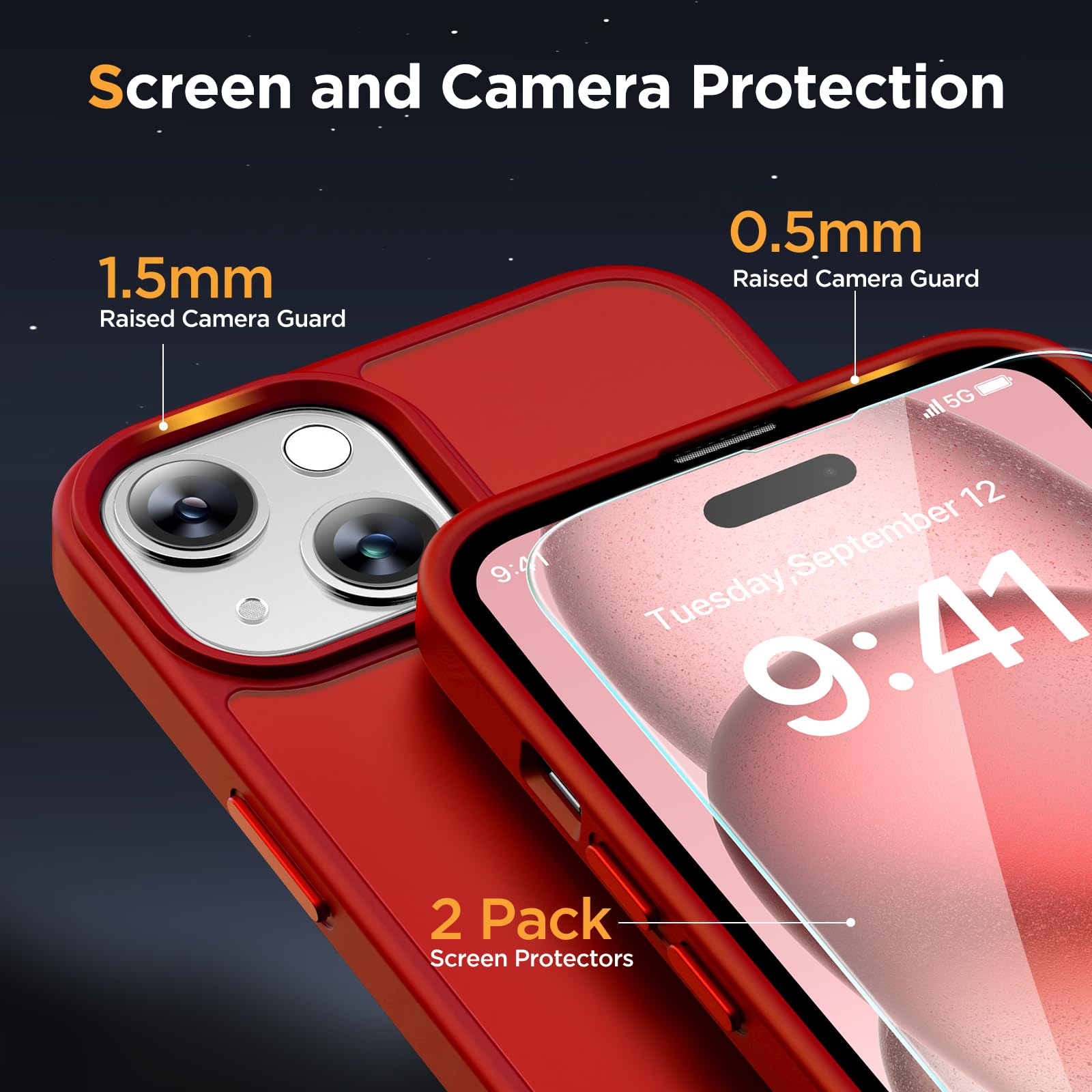 Foto 6 pulgar | Funda De Teléfono Miracase Magnetic Series Para Iphone 15, Color Rojo - Venta Internacional.