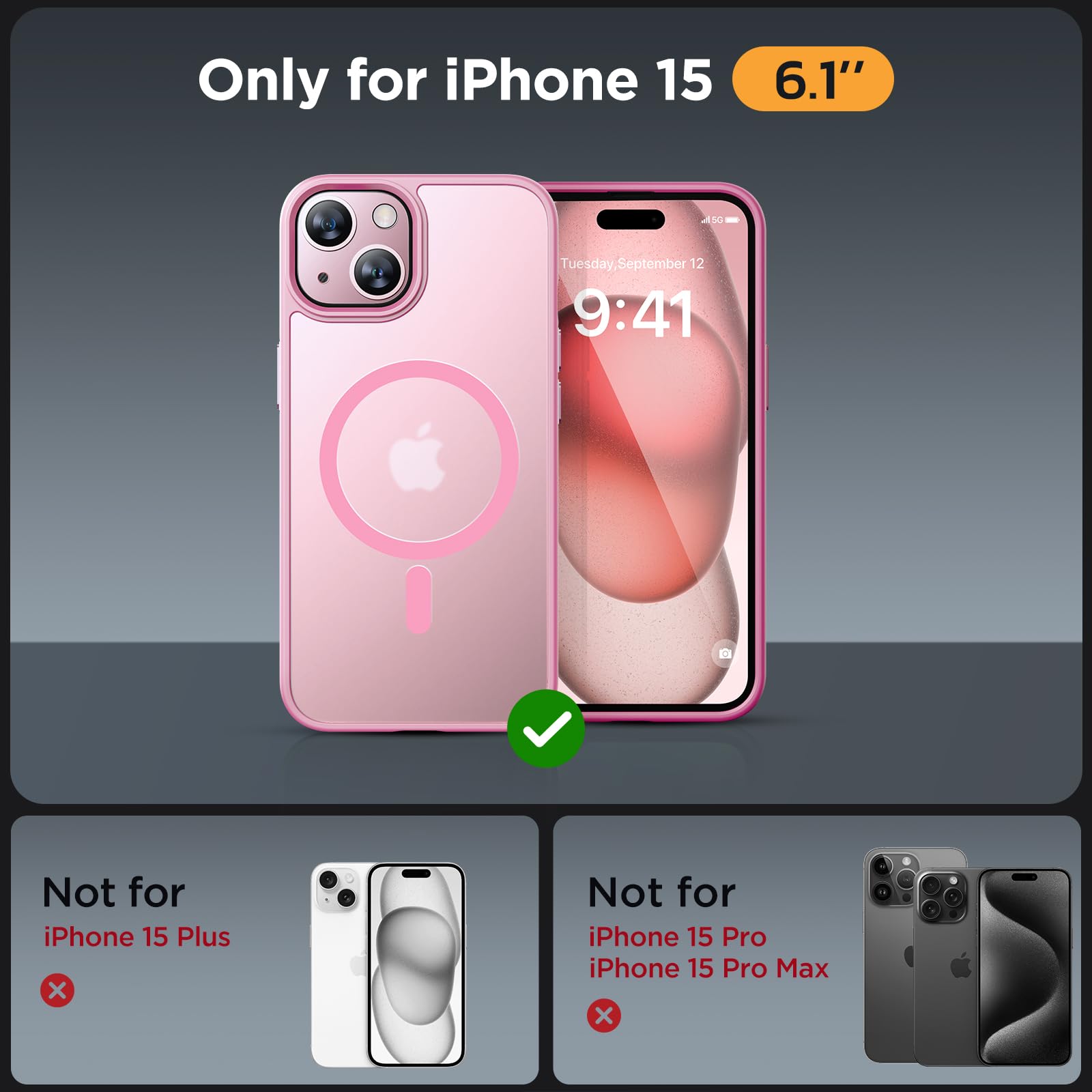 Foto 3 pulgar | Funda De Teléfono Miracase Magnetic Series Para Iphone 15 Con Protectores De Pantalla - Venta Internacional.