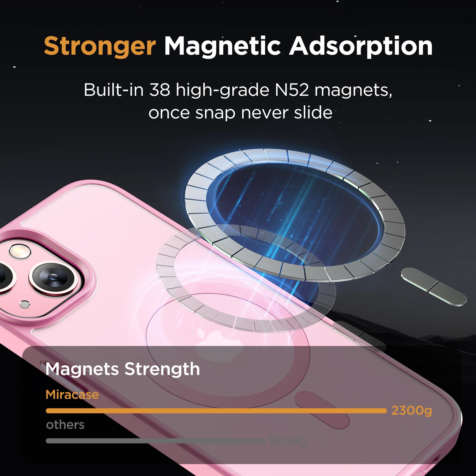 Foto 5 pulgar | Funda De Teléfono Miracase Magnetic Series Para Iphone 15 Con Protectores De Pantalla - Venta Internacional.