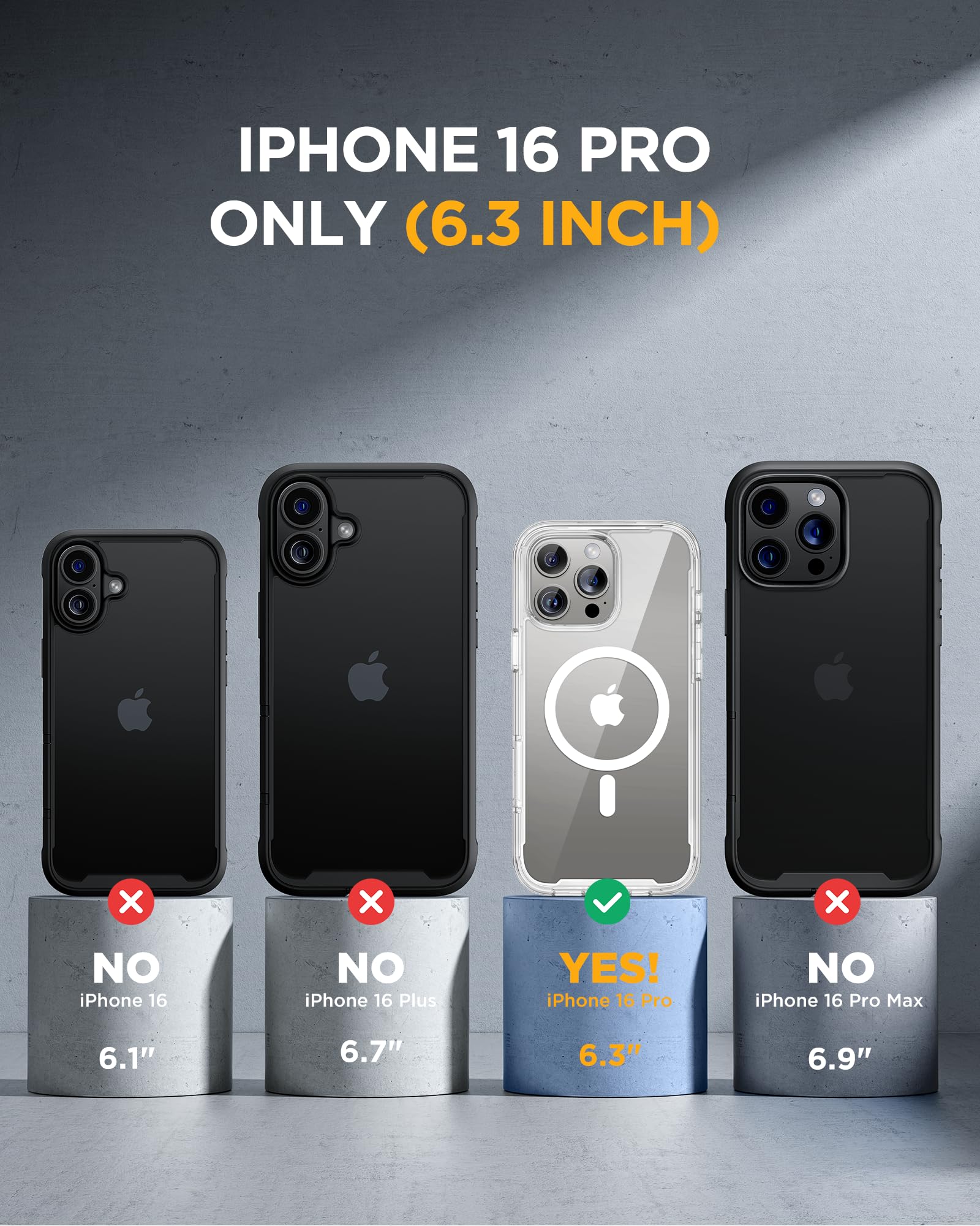 Foto 8 pulgar | Funda Magnética Miracase Para Iphone 16 Pro Con Protector De Pantalla - Venta Internacional.
