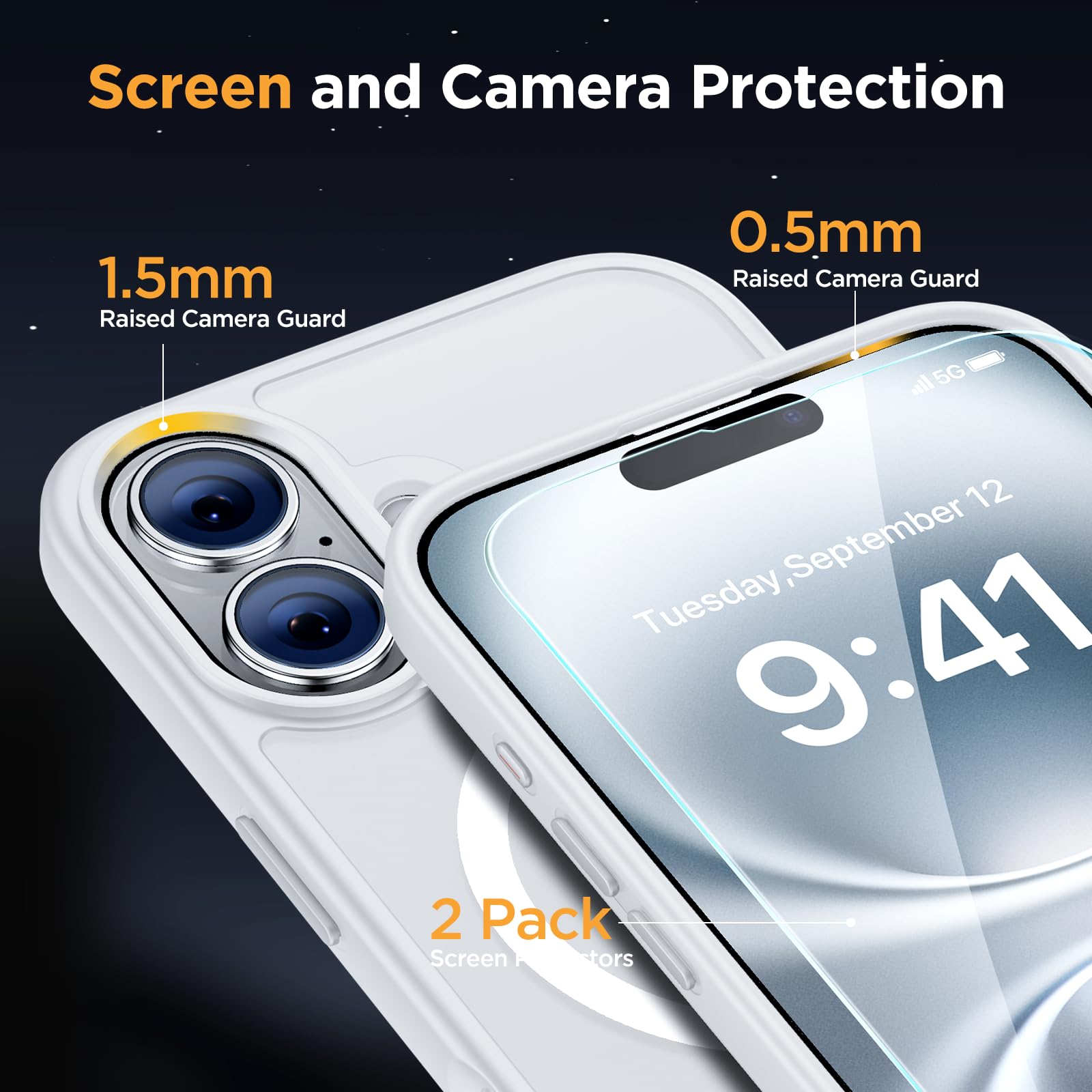 Foto 7 pulgar | Funda Miracase Magnetic Series Para Iphone 16 Plus, Color Blanco - Venta Internacional.