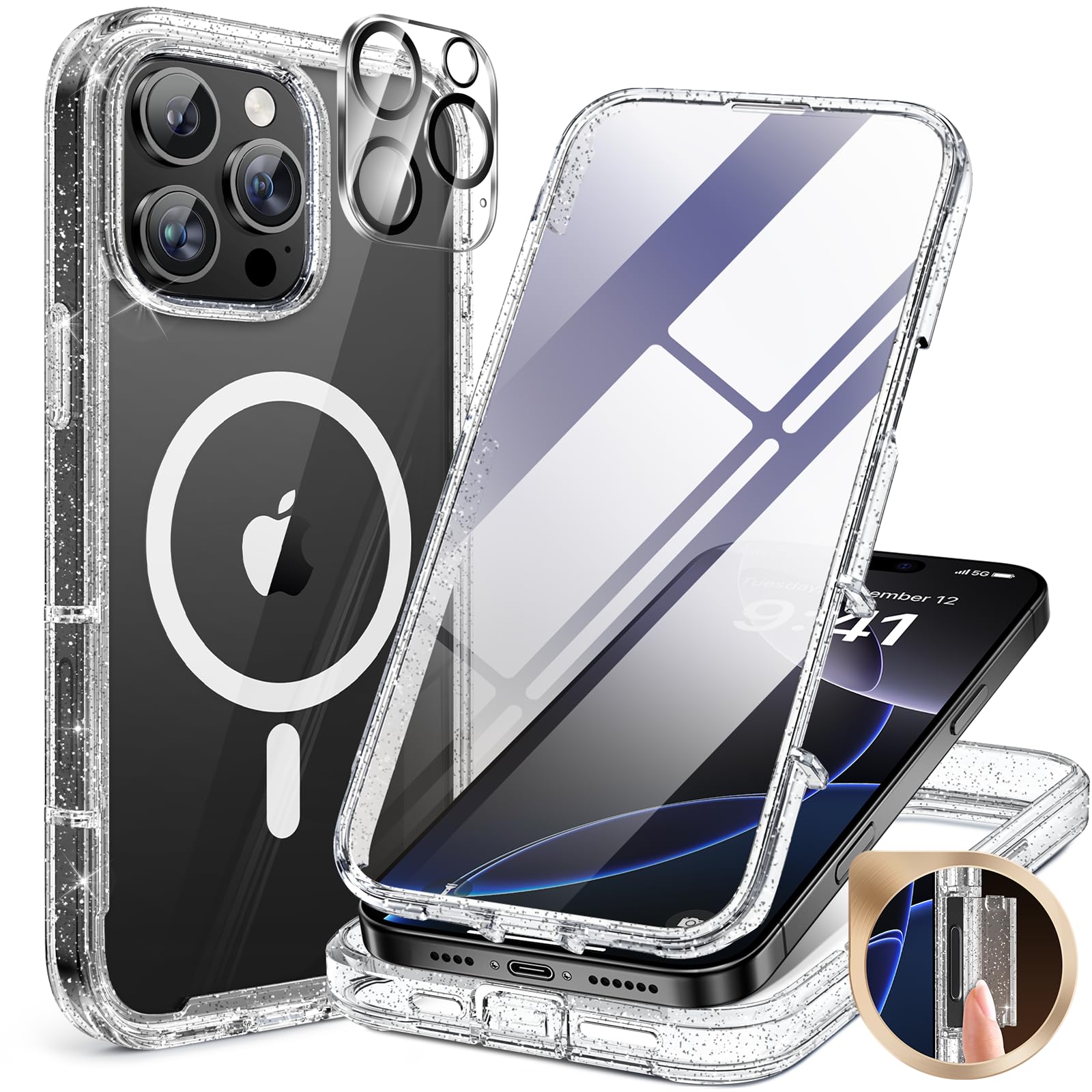 Foto 2 pulgar | Funda Miracase Para Iphone 16 Pro Max Con Protector De Pantalla - Venta Internacional.