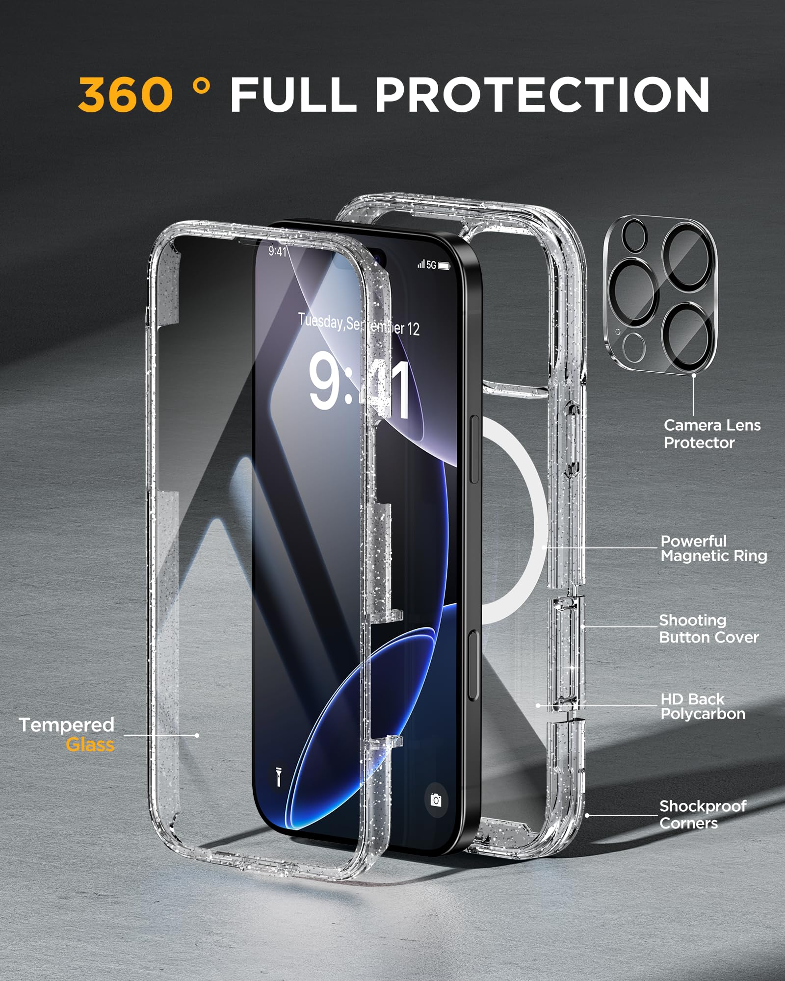 Foto 3 pulgar | Funda Miracase Para Iphone 16 Pro Max Con Protector De Pantalla - Venta Internacional.