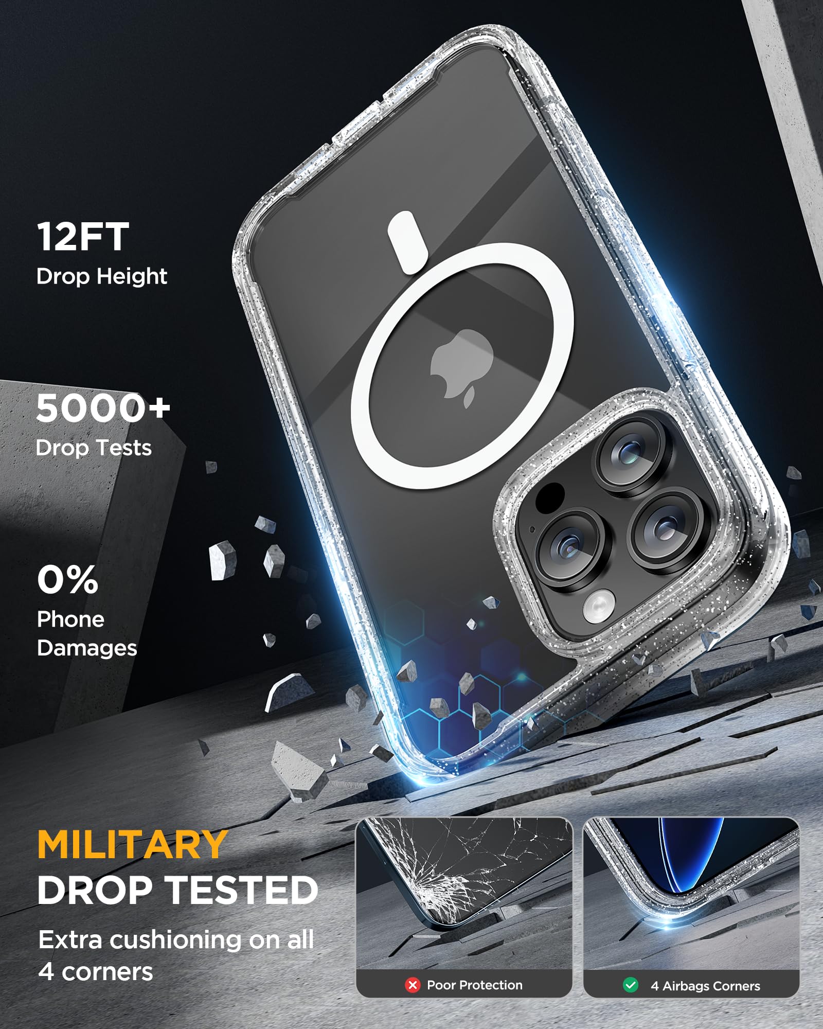 Foto 6 pulgar | Funda Miracase Para Iphone 16 Pro Max Con Protector De Pantalla - Venta Internacional.