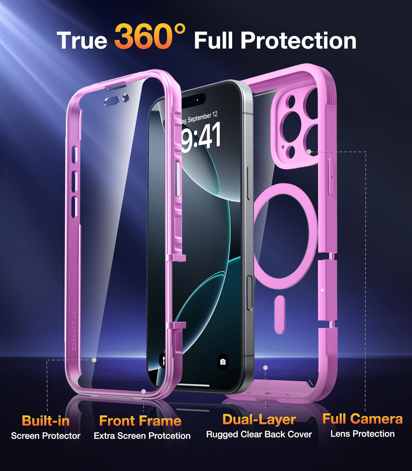 Foto 3 pulgar | Funda Diaclara Magnetic Para Iphone 16 Pro Max De 6.9'', Color Rosa - Venta Internacional.