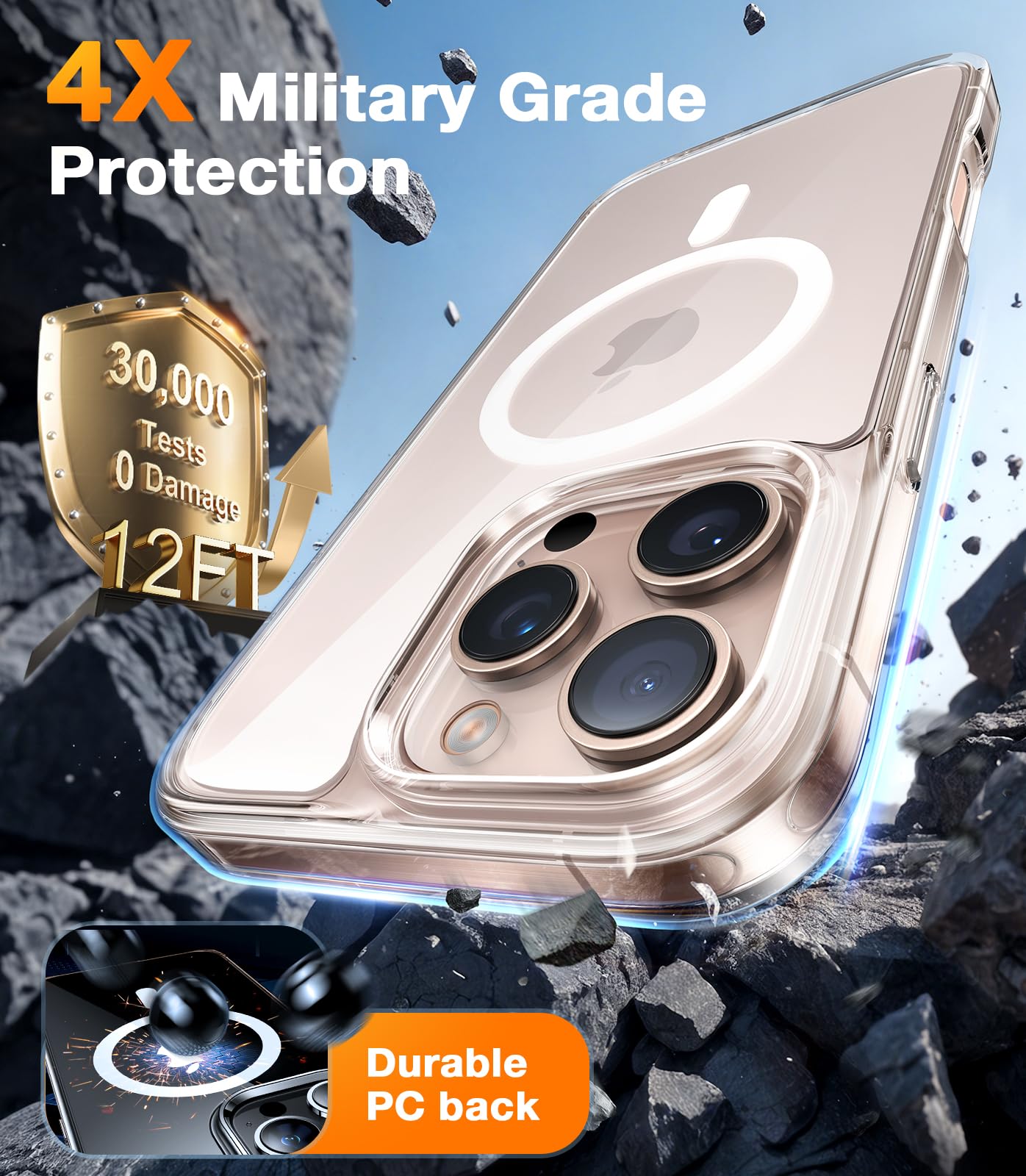 Foto 4 pulgar | Funda De Teléfono Torras Stronger Magnética A Prueba De Golpes Para Iphone 16 Pro - Venta Internacional.