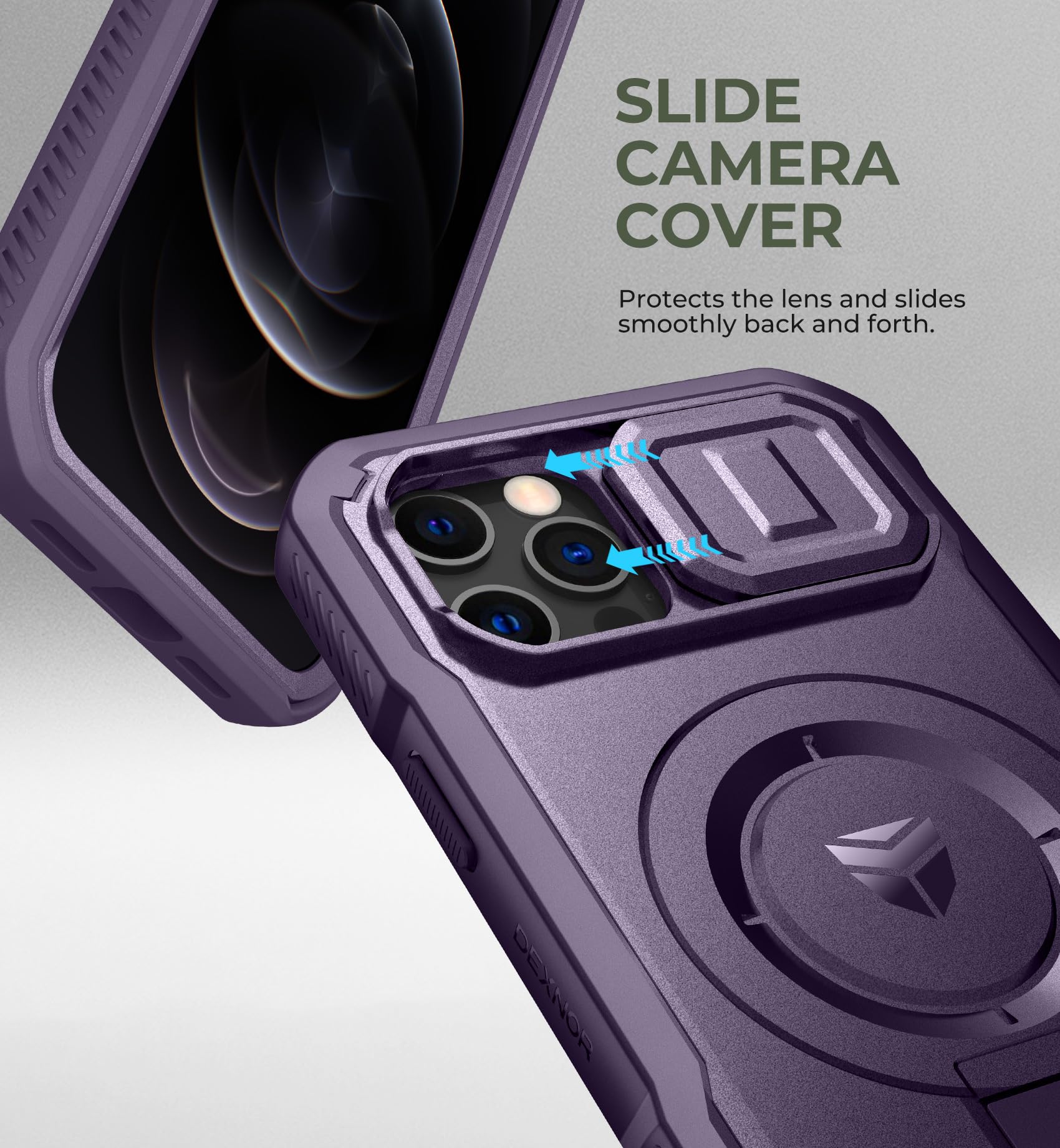 Foto 6 pulgar | Funda Dexnor Para Iphone 12 Y Iphone 12 Pro Con Funda De Cámara Deslizante - Venta Internacional.