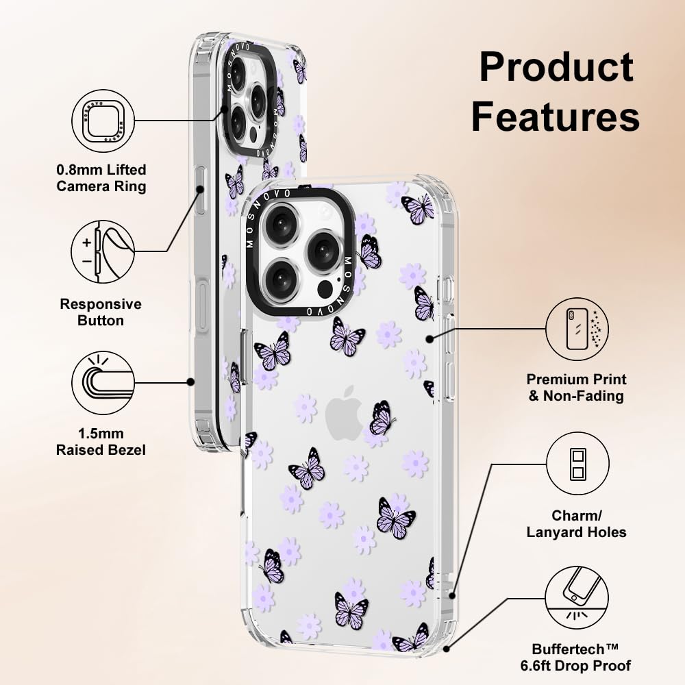 Foto 7 pulgar | Funda De Teléfono Mosnovo Para Iphone 16 Pro Max Lila Butterfly - Venta Internacional.