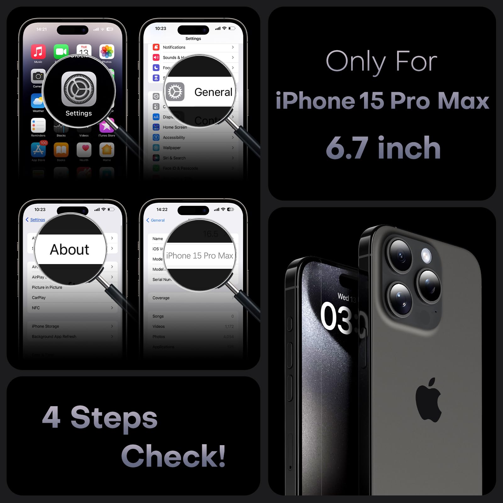 Foto 2 | Funda Para Teléfono Tocol Con Forma De Anillo Magnético Para Iphone 15 Pro Max, Color Negro - Venta Internacional.