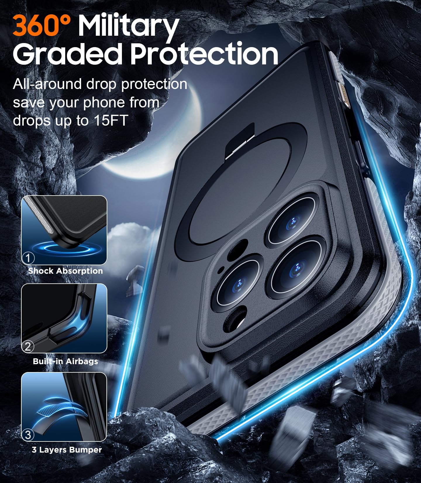 Foto 4 pulgar | Funda De Teléfono Temdan Magnética Impermeable Para Iphone 16 Pro Max - Venta Internacional.