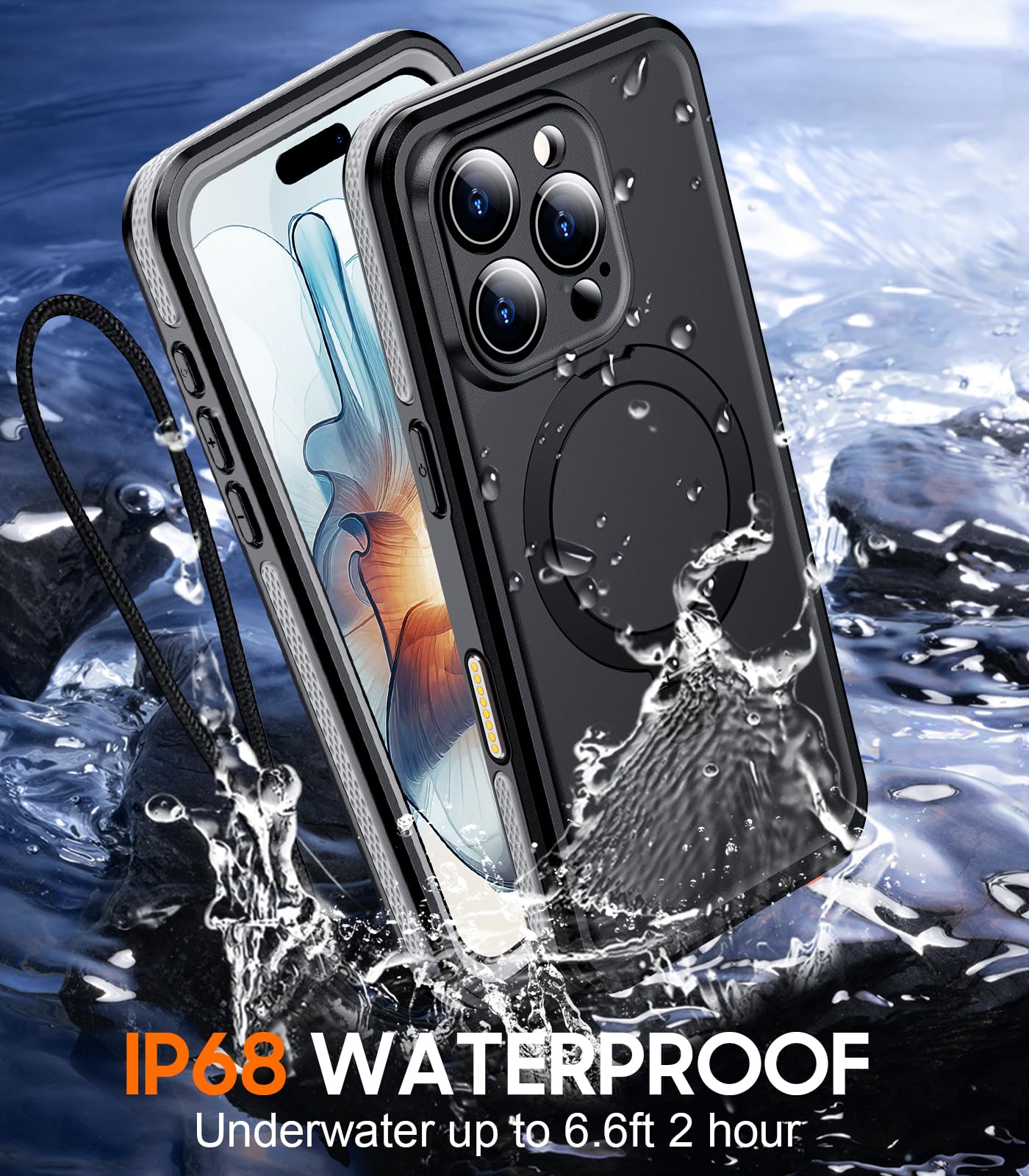 Foto 5 pulgar | Funda De Teléfono Temdan Magnética Impermeable Para Iphone 16 Pro Max - Venta Internacional.