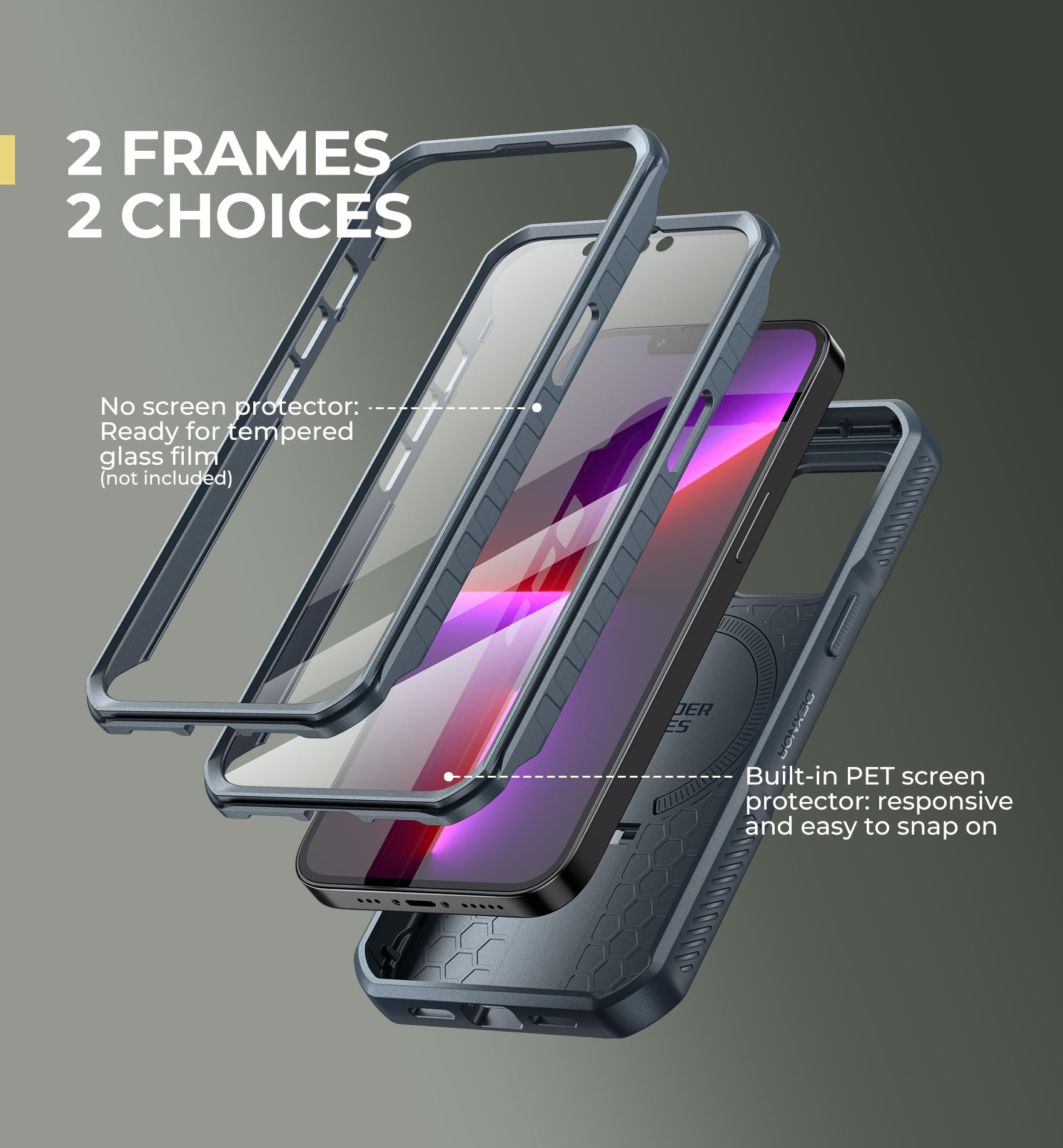 Foto 7 pulgar | Funda Dexnor Para Iphone 13 Pro Con Cámara Deslizante, Color Azul Marino - Venta Internacional.