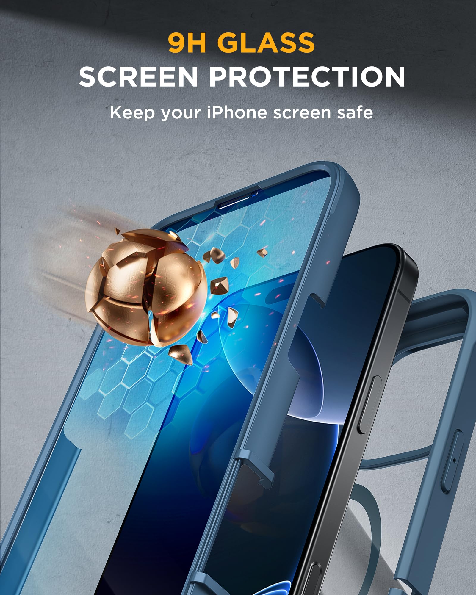 Foto 4 pulgar | Funda Magnética Miracase Para Iphone 16 Pro Con Pantalla Azul - Venta Internacional.