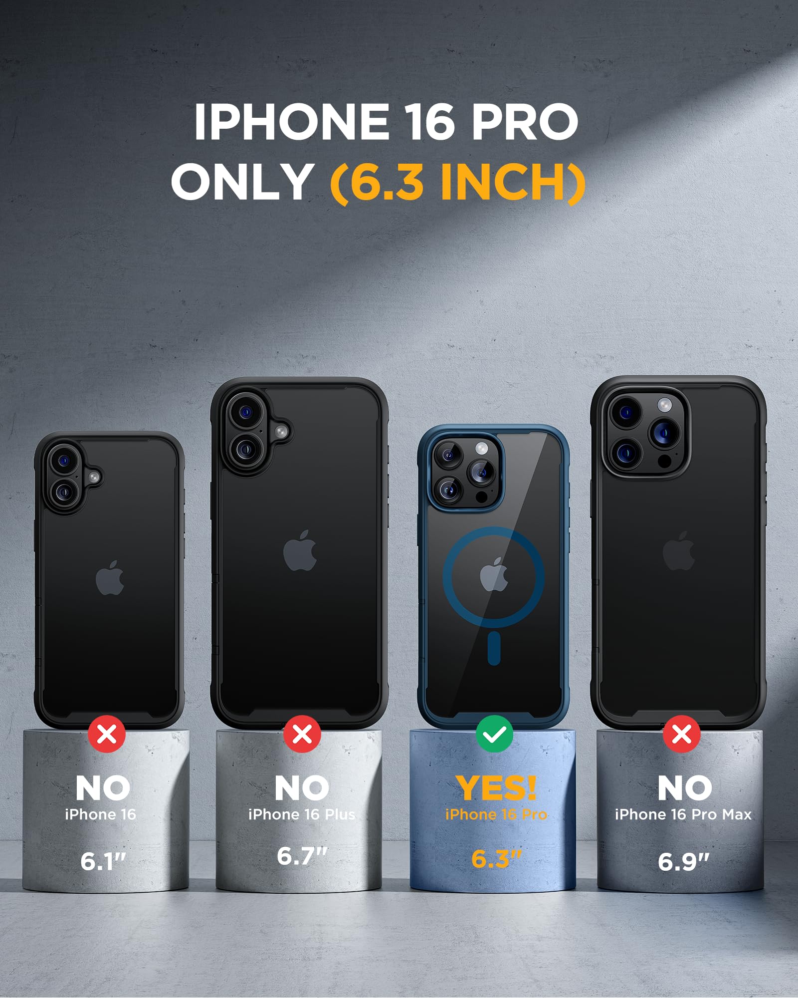 Foto 8 pulgar | Funda Magnética Miracase Para Iphone 16 Pro Con Pantalla Azul - Venta Internacional.