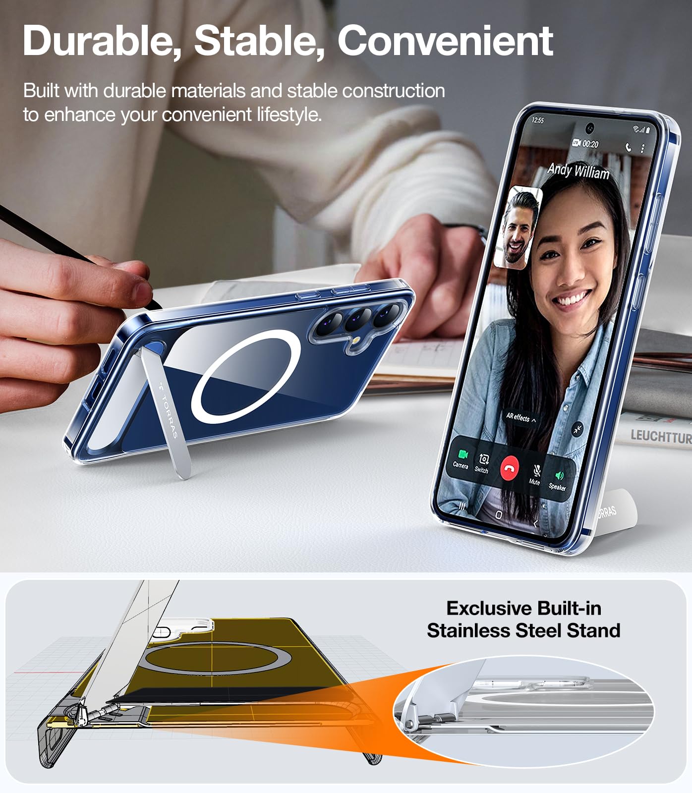 Foto 5 | Funda Para Teléfono Torras Strong Magnetic Stand Samsung S25 Plus Clear - Venta Internacional.