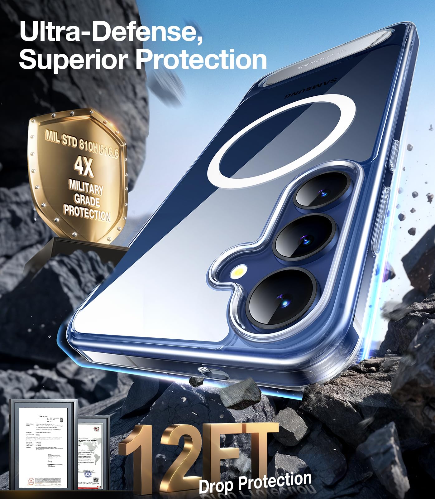 Foto 7 pulgar | Funda Para Teléfono Torras Strong Magnetic Stand Samsung S25 Plus Clear - Venta Internacional.