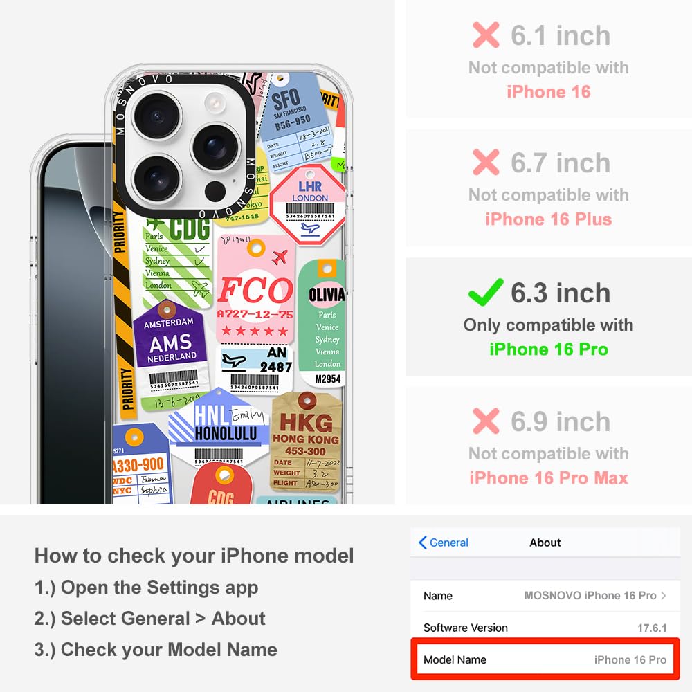 Foto 3 pulgar | Funda De Teléfono Mosnovo Para Iphone 16 Pro Buffertech Clear Tpu - Venta Internacional.