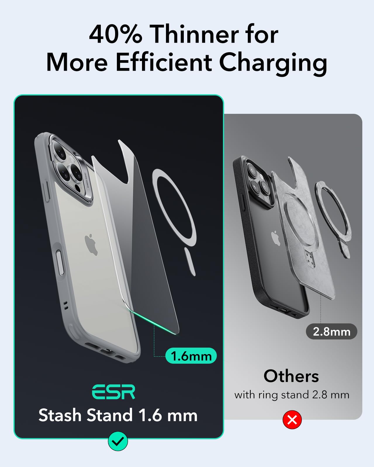 Foto 7 pulgar | Funda De Teléfono Esr Para Iphone 16 Pro Max Con Magsafe Clear Grey - Venta Internacional.