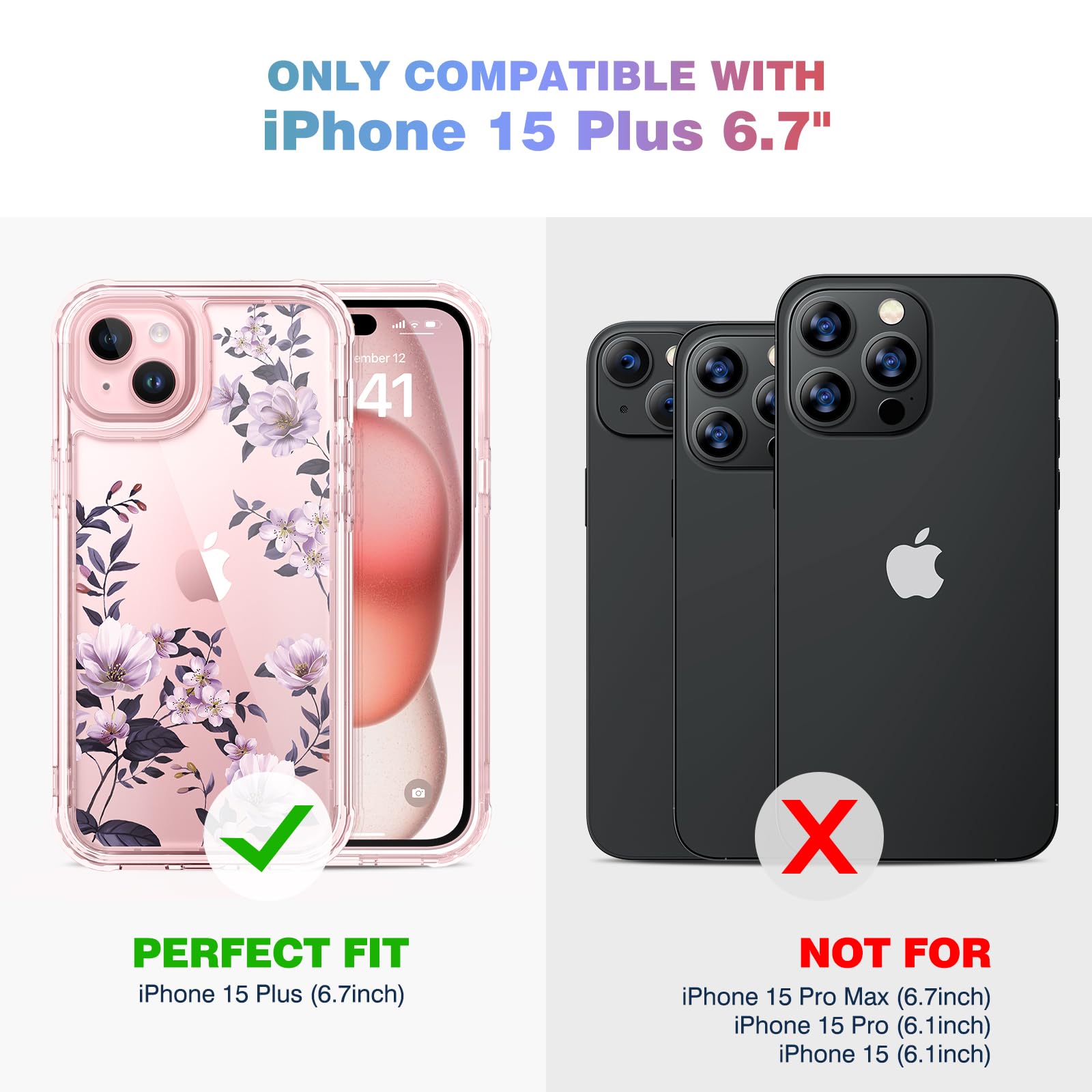 Foto 4 | Funda Diaclara Para Iphone 15 Plus De 6.7 Pulgadas Con Protector De Pantalla - Venta Internacional.
