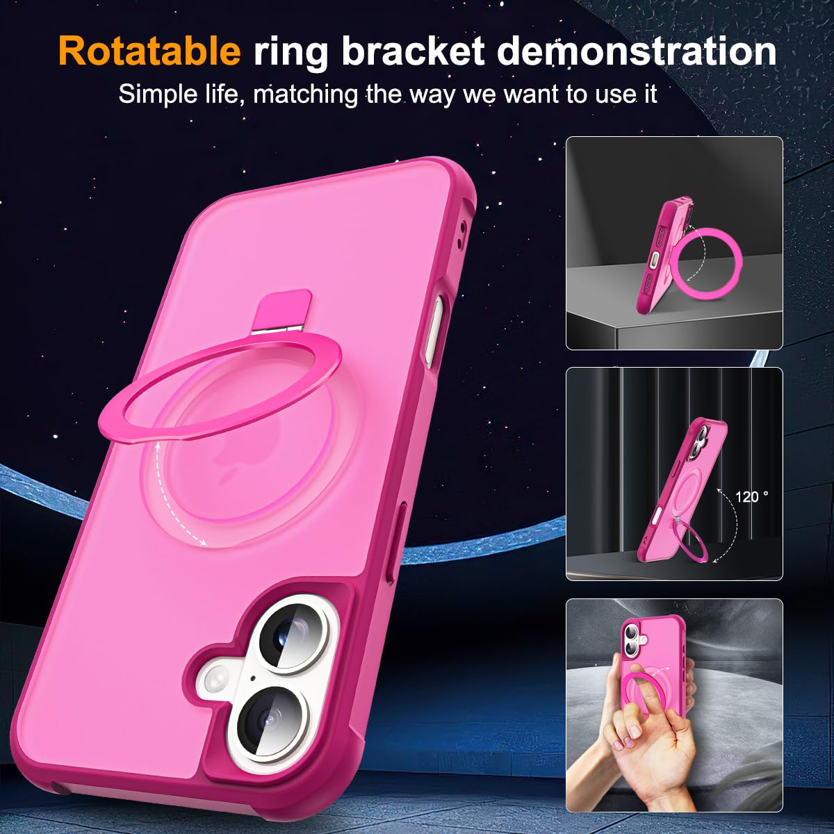 Foto 3 pulgar | Funda De Teléfono Sky-lmw Compatible Con Iphone 16 Plus Rose - Venta Internacional.