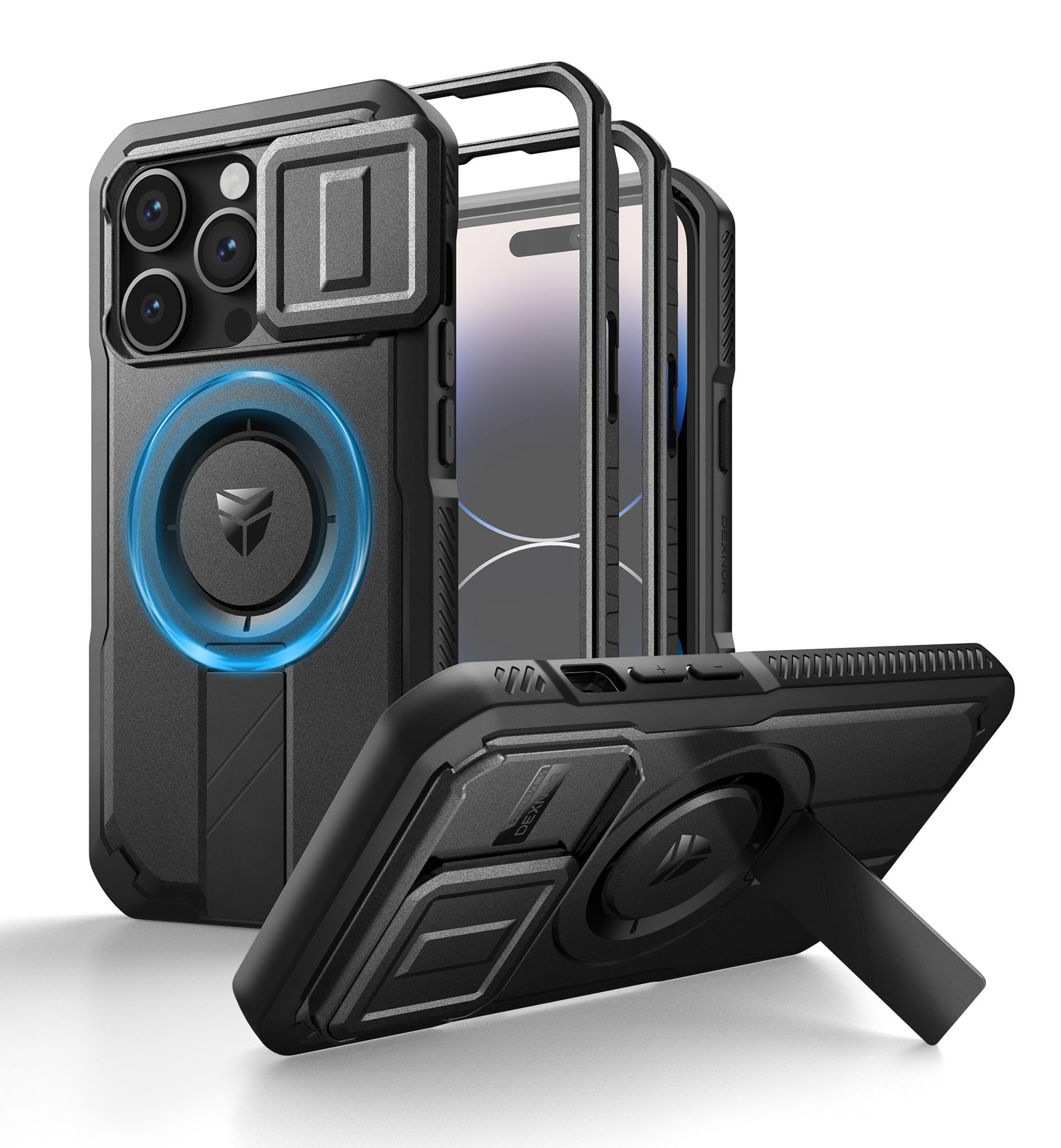 Foto 2 pulgar | Funda Dexnor Para Iphone 14 Pro Con Cámara Deslizante Negra - Venta Internacional.