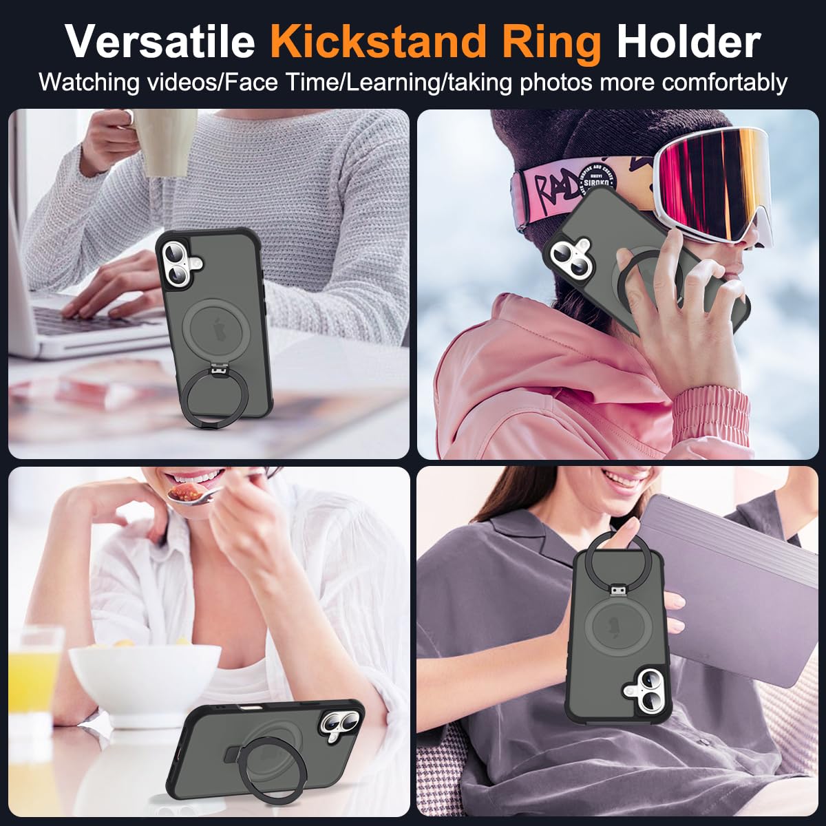 Foto 6 pulgar | Funda De Teléfono Skylmw Compatible Con Iphone 16 6.1 Negra - Venta Internacional.