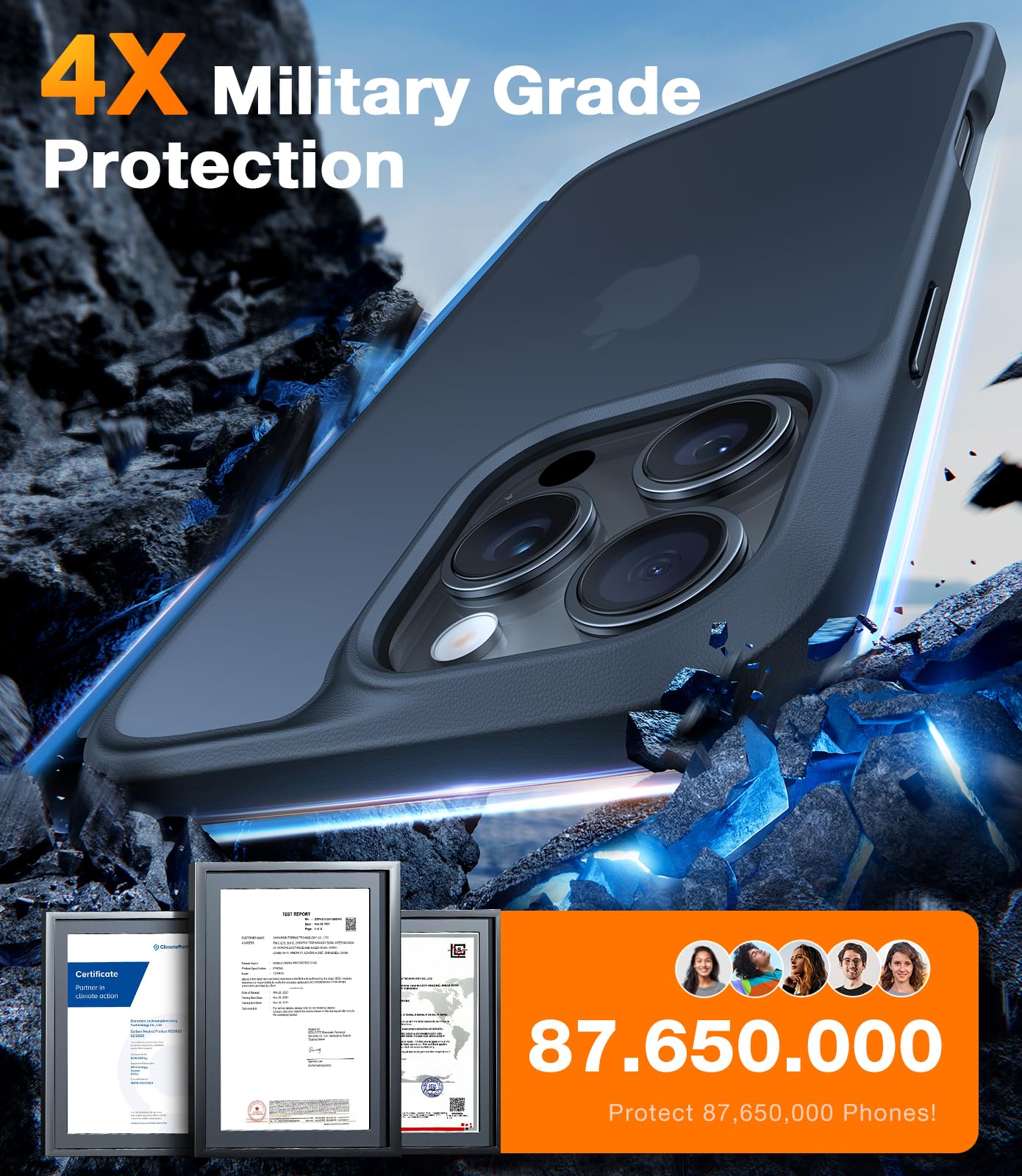 Foto 2 | Funda De Teléfono Torras A Prueba De Golpes Para Iphone 16 Pro Max, Color Negro Mate - Venta Internacional.