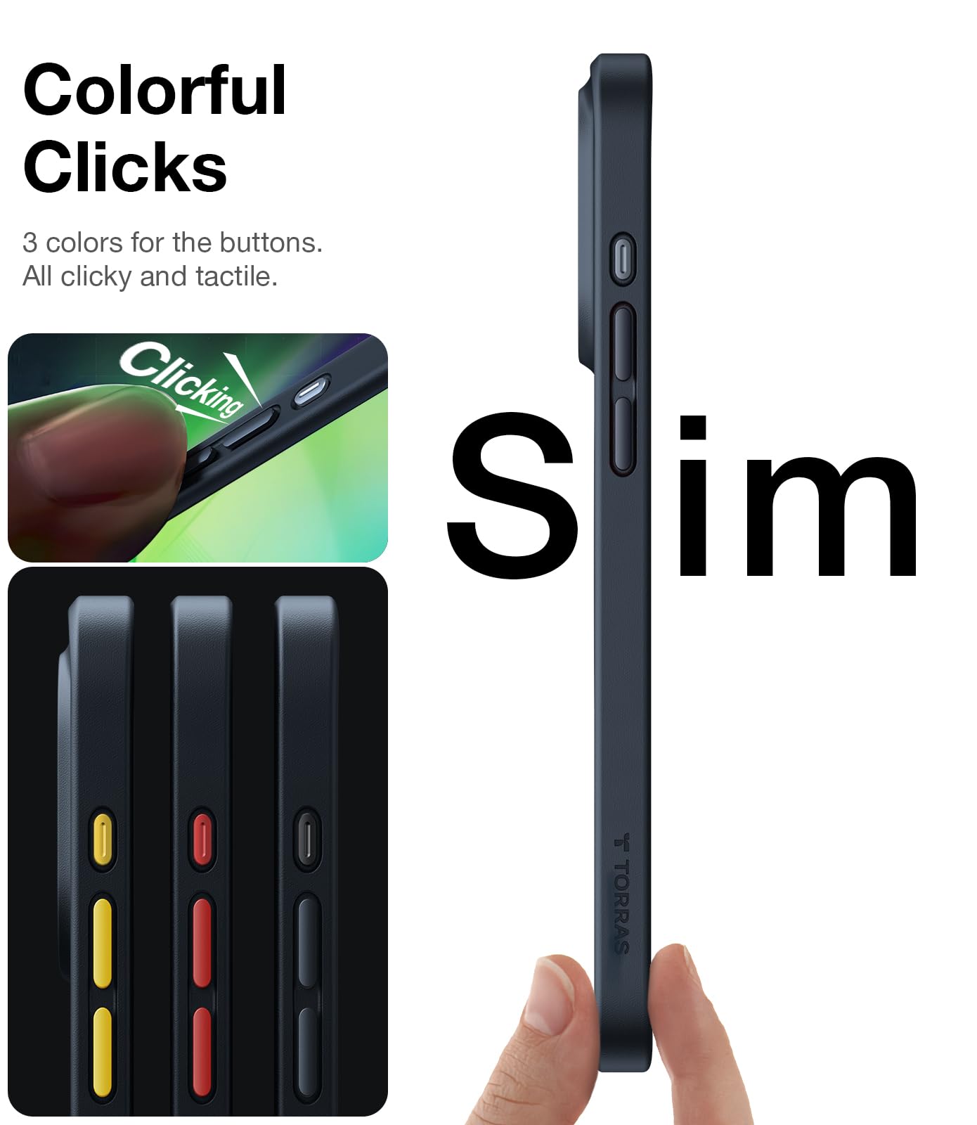 Foto 4 | Funda De Teléfono Torras A Prueba De Golpes Para Iphone 16 Pro Max, Color Negro Mate - Venta Internacional.