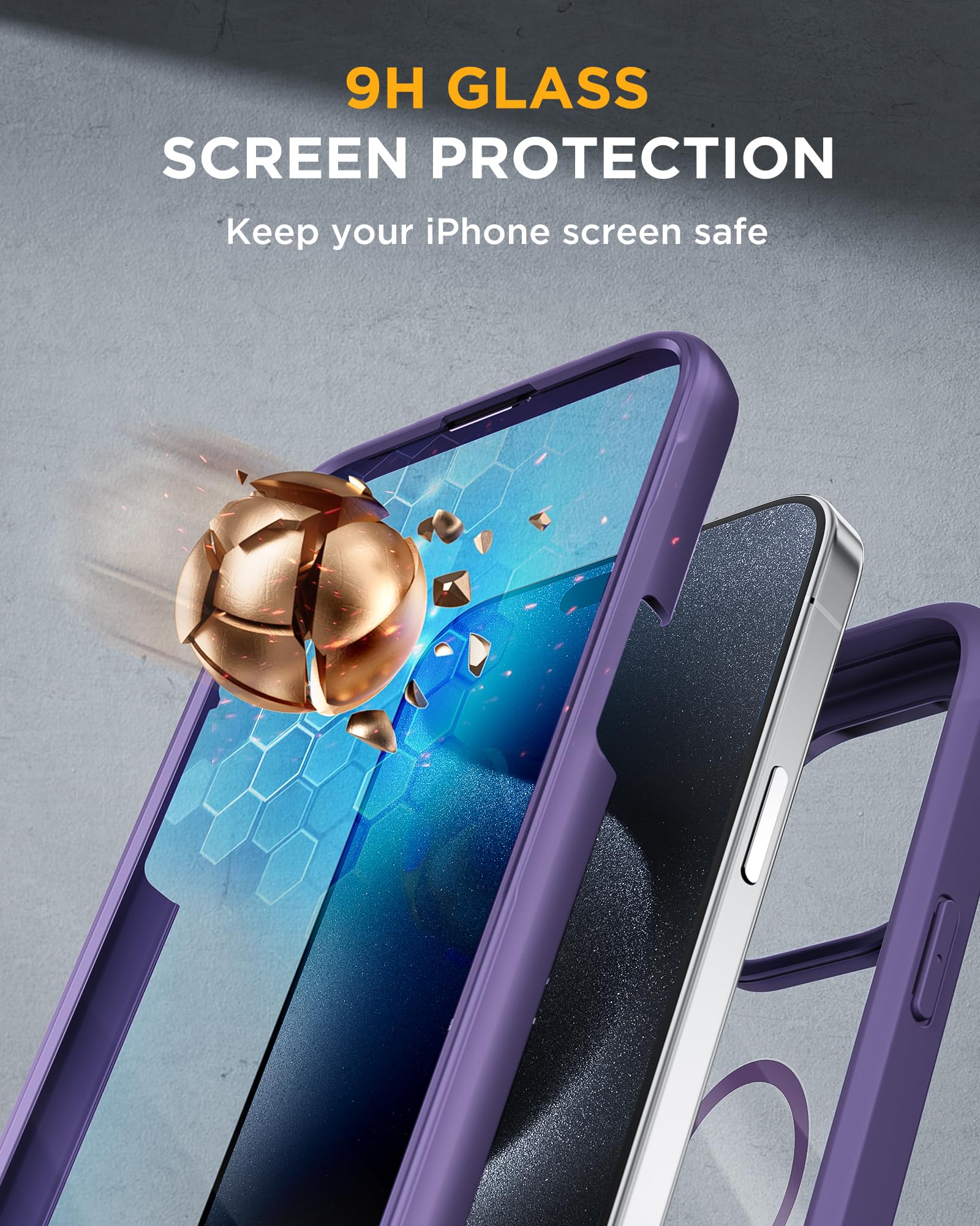 Foto 4 pulgar | Funda Magnética Miracase Con Protector De Pantalla Para Iphone 12 Pro Max - Venta Internacional.