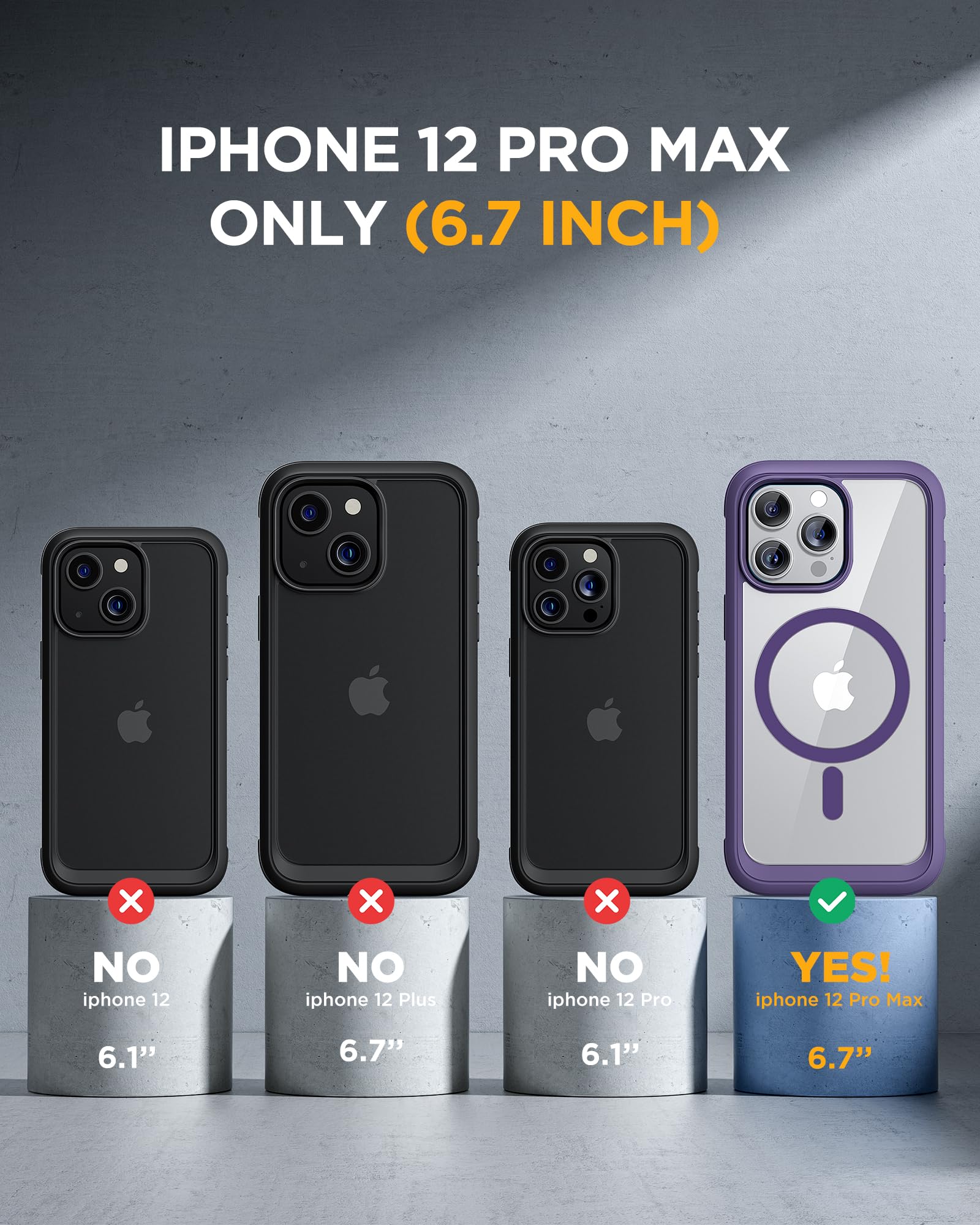 Foto 7 pulgar | Funda Magnética Miracase Con Protector De Pantalla Para Iphone 12 Pro Max - Venta Internacional.