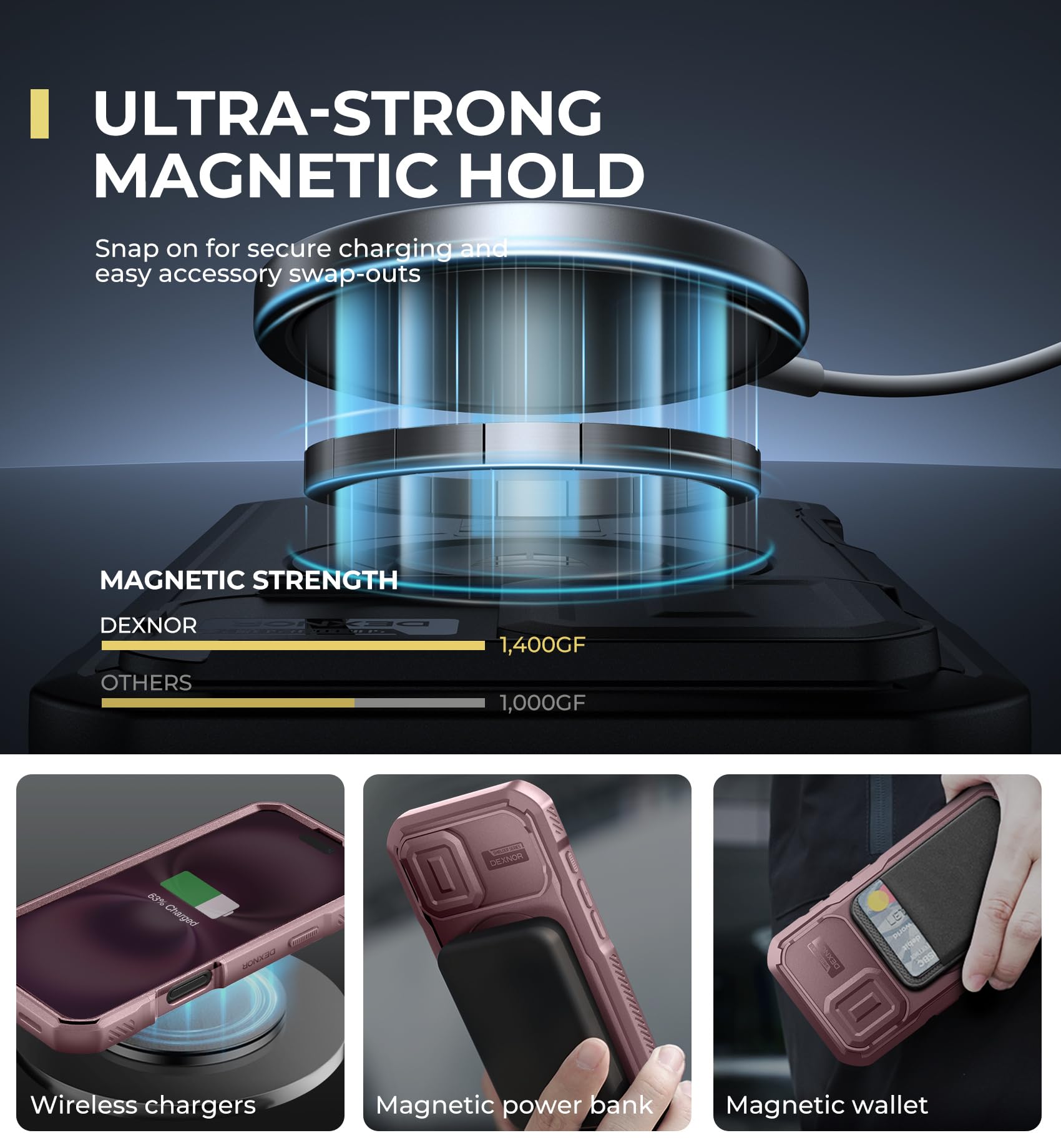 Foto 4 pulgar | Funda Dexnor Para Iphone 16 Con Cámara Deslizante Y Soporte - Venta Internacional.