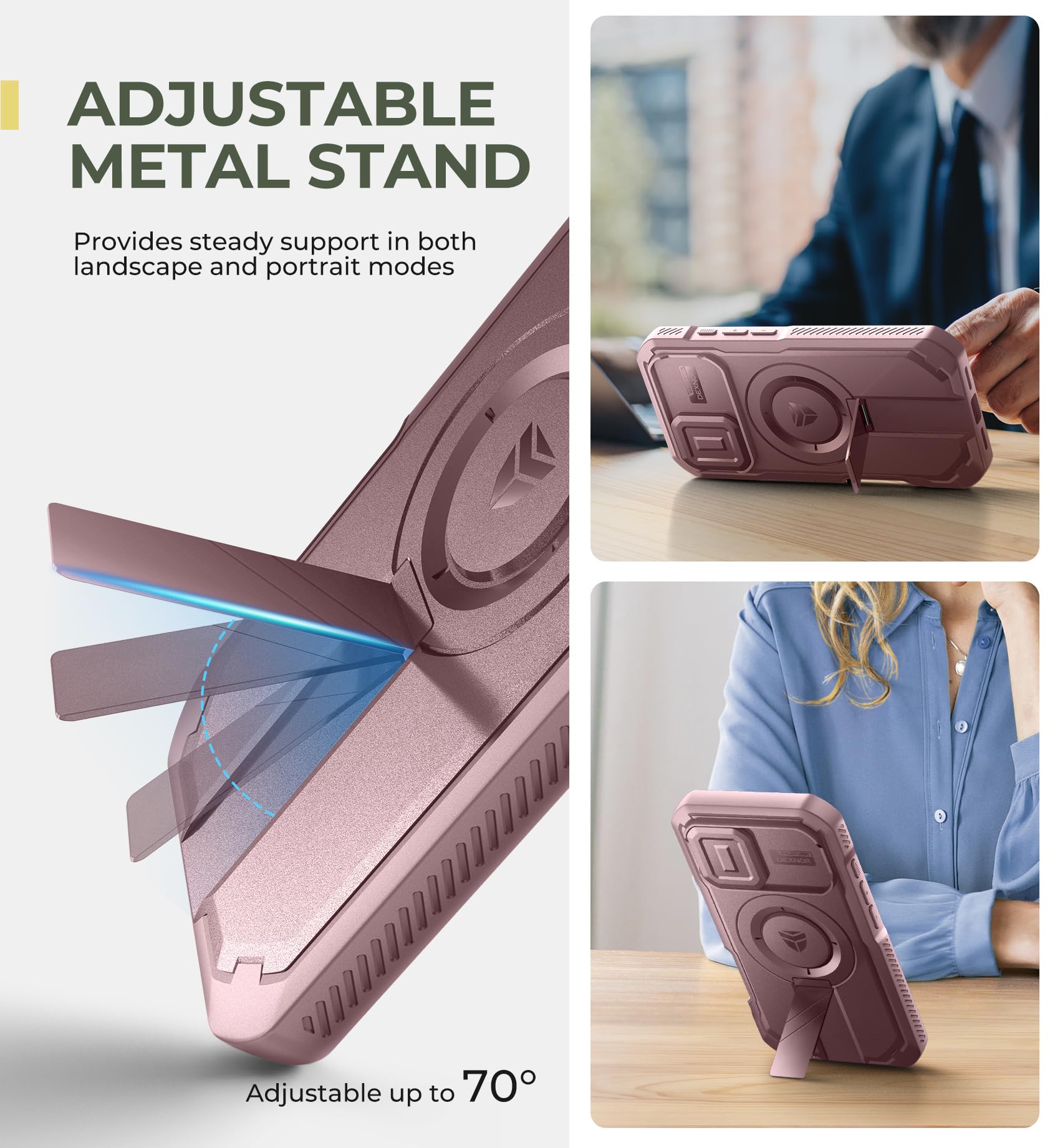 Foto 6 pulgar | Funda Dexnor Para Iphone 16 Con Cámara Deslizante Y Soporte - Venta Internacional.