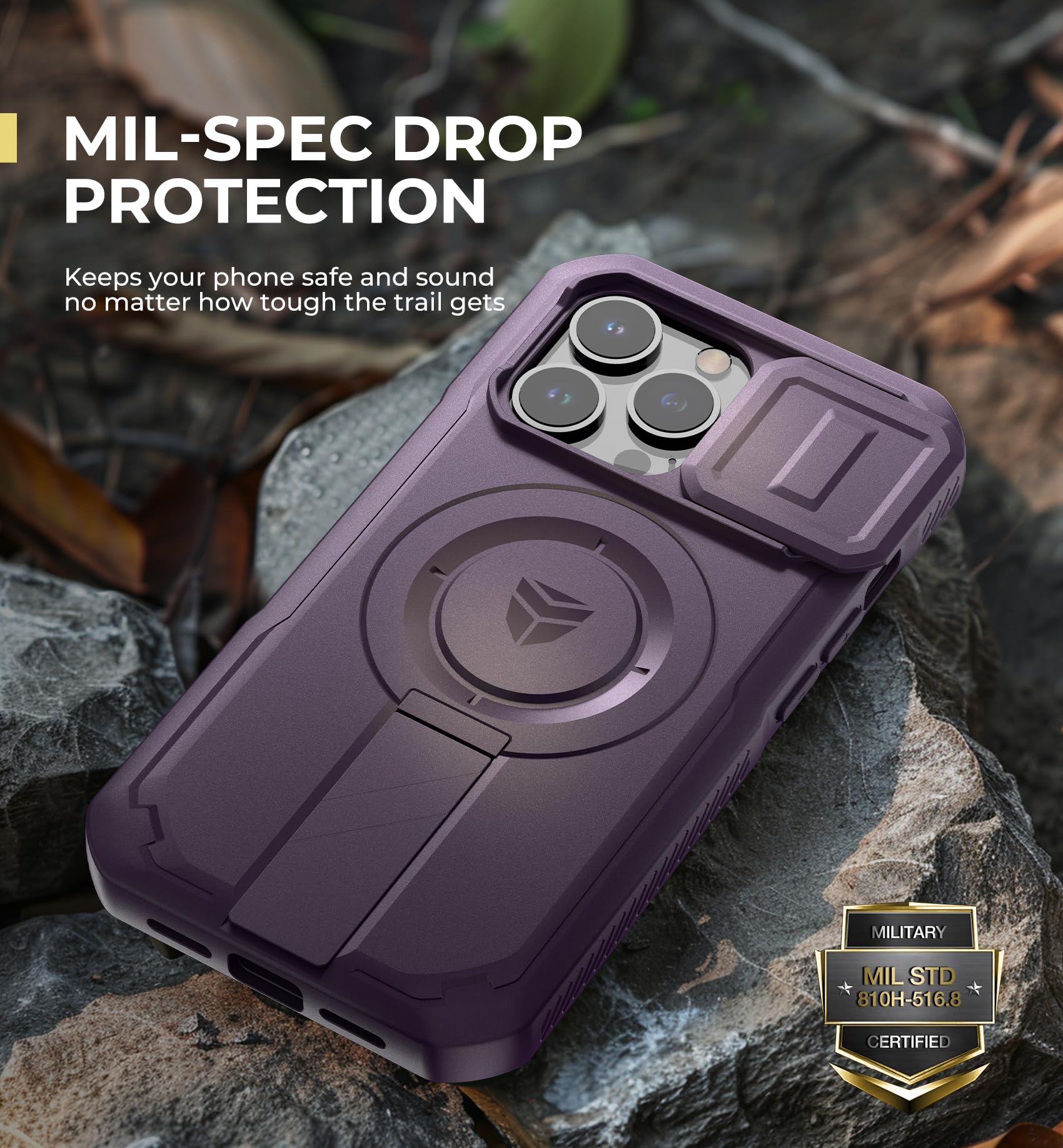 Foto 8 pulgar | Funda Dexnor Para Iphone 13 Pro Con Cámara Deslizante, Color Morado - Venta Internacional.