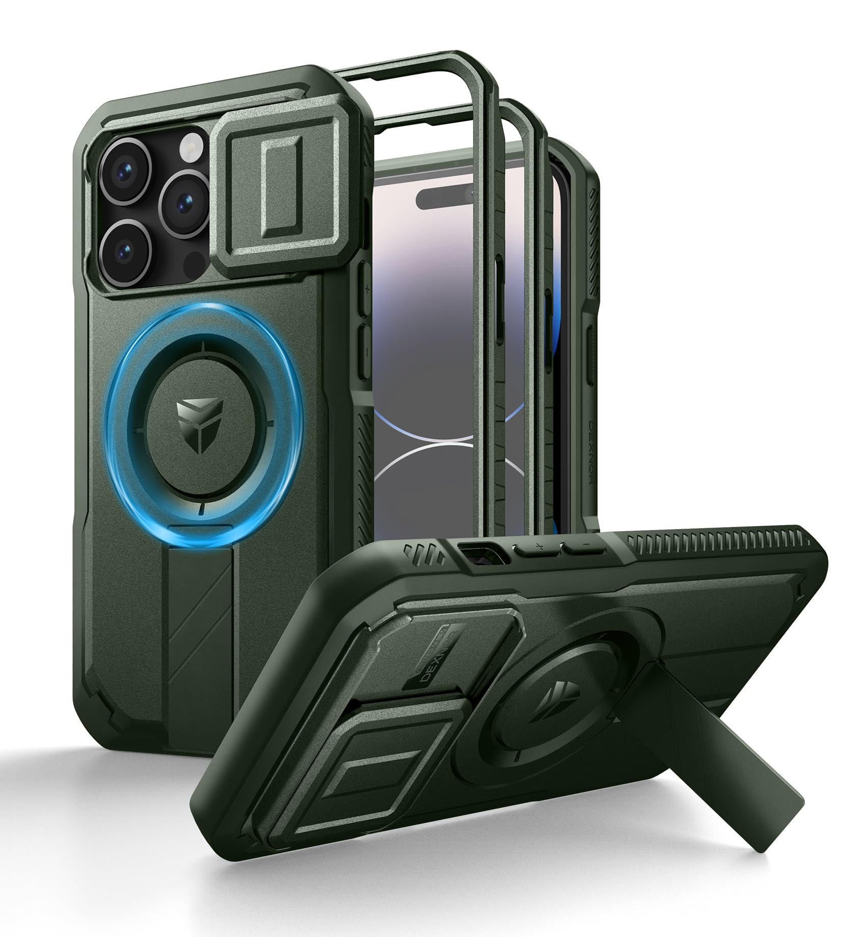 Foto 1 | Funda Dexnor Para Iphone 14 Pro Con Cámara Deslizante, Color Verde Militar - Venta Internacional.