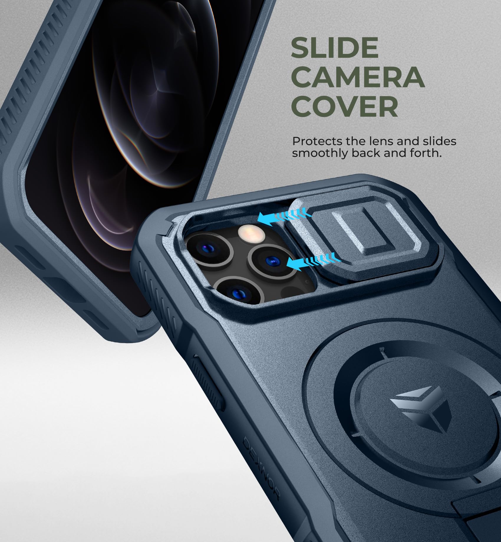 Foto 6 pulgar | Funda Dexnor Para Iphone 12 Y Iphone 12 Pro Con Funda De Cámara Deslizante - Venta Internacional.