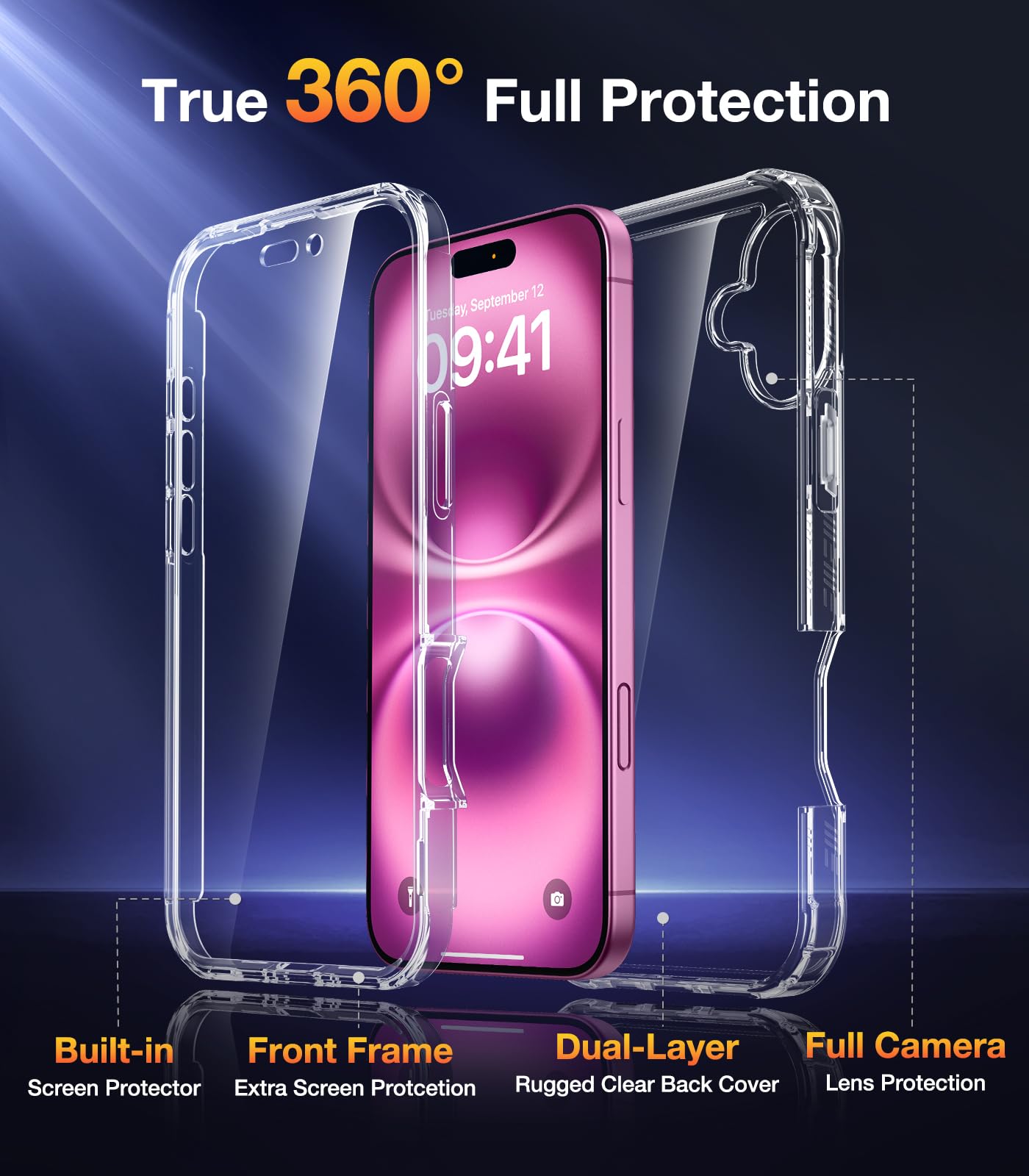 Foto 3 pulgar | Funda Para Teléfono Diaclara Diseñada Para Iphone 16 Plus De 6.7 Pulgadas - Venta Internacional.