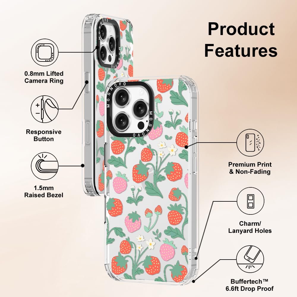 Foto 7 pulgar | Funda De Teléfono Mosnovo Para Iphone 16 Pro Max Strawberry Garden - Venta Internacional.