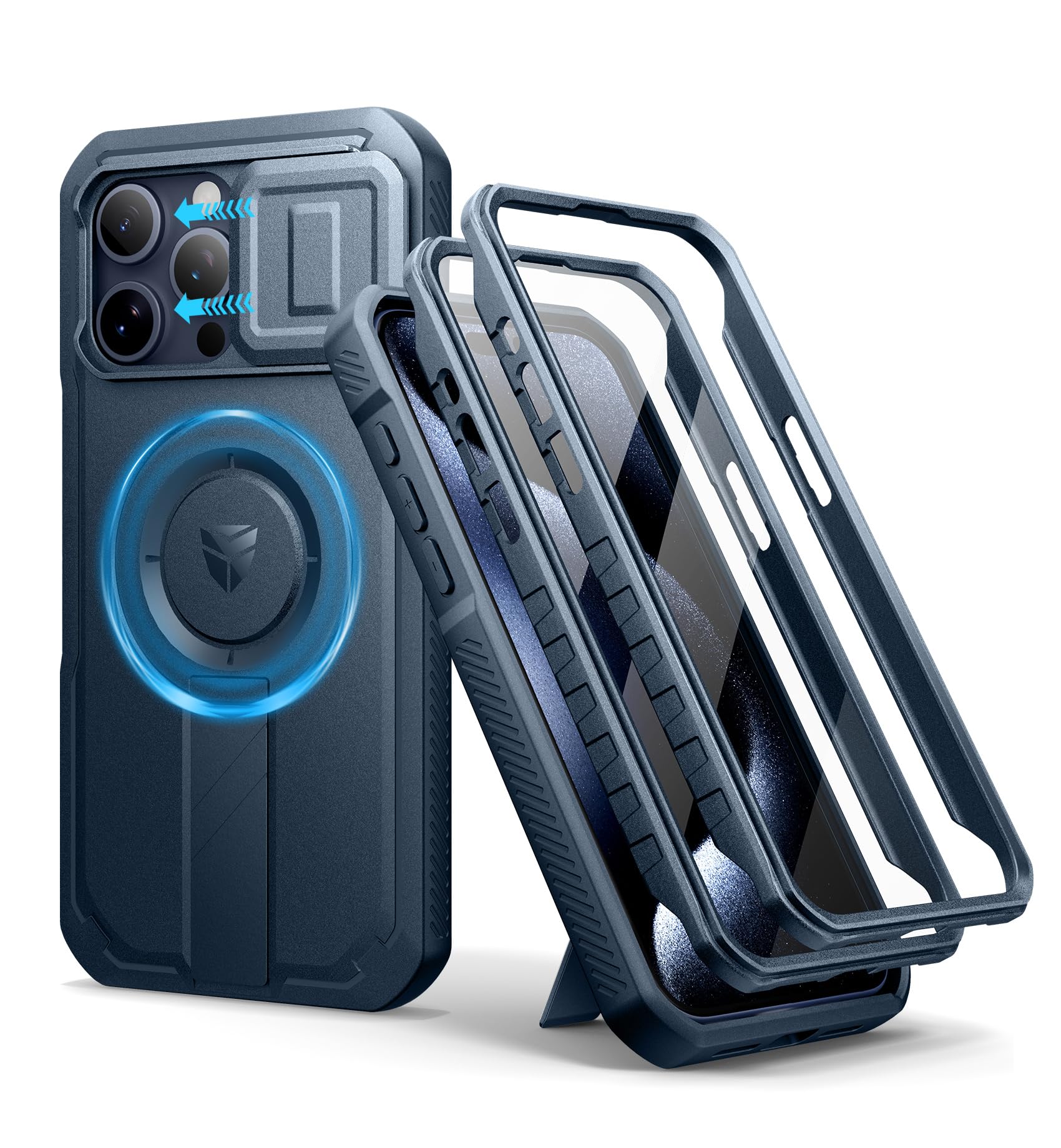 Foto 2 pulgar | Funda Dexnor Para Iphone 15 Pro Max Con Cámara Deslizante, Color Azul - Venta Internacional.