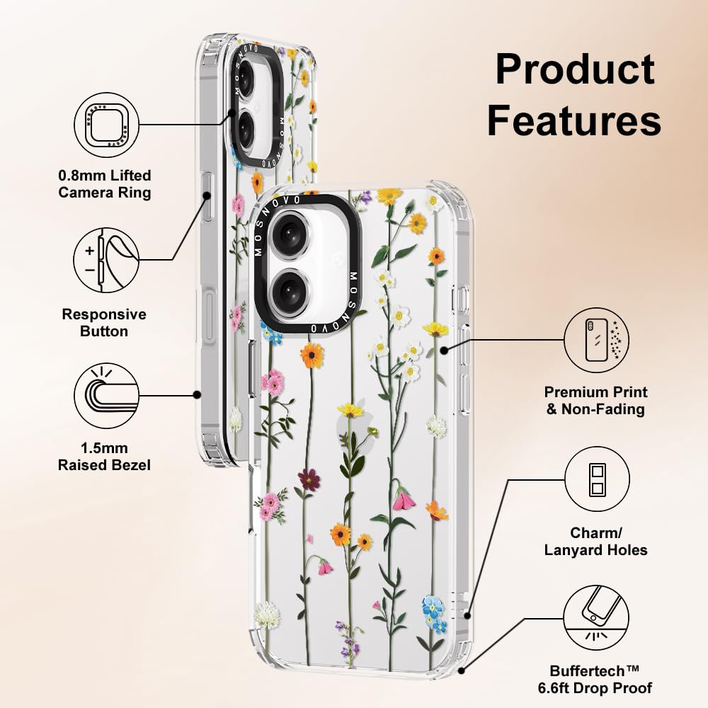 Foto 7 pulgar | Funda De Teléfono Mosnovo Para Iphone 16 Plus, Diseño De Flores Silvestres - Venta Internacional.