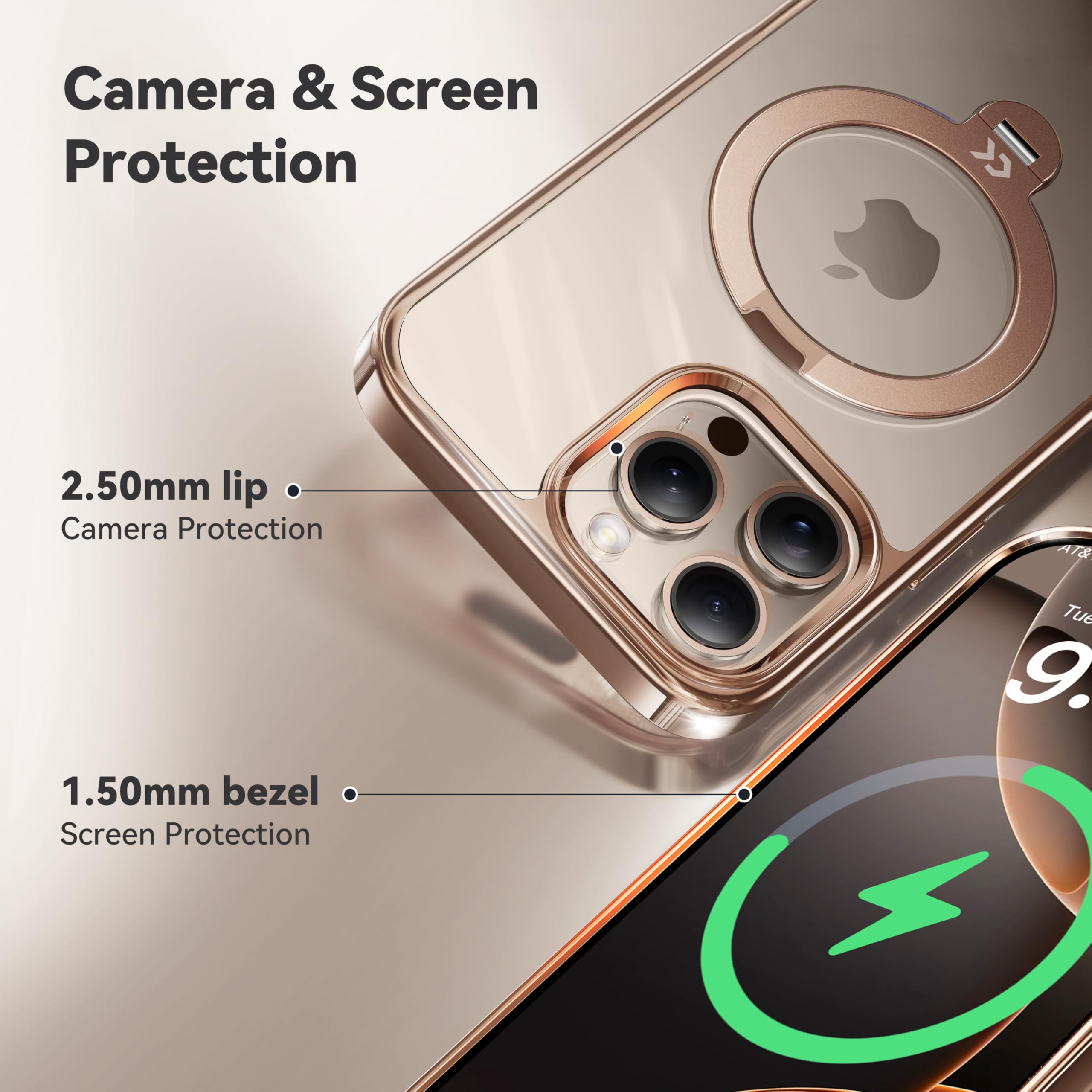 Foto 8 pulgar | Funda De Teléfono Casekoo Desert Titanium Para Iphone 16 Pro Rose Gold - Venta Internacional.