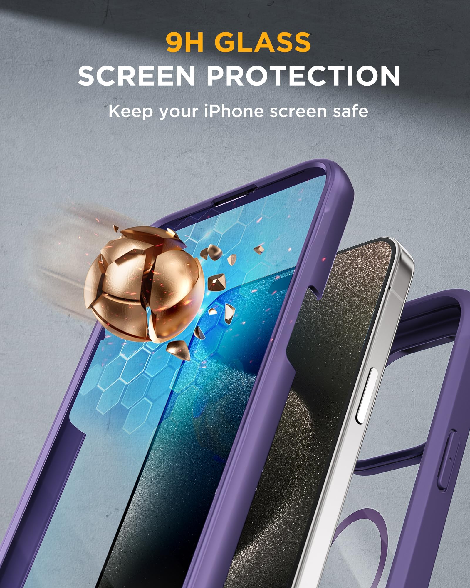 Foto 6 pulgar | Funda Para Teléfono Miracase Magnetic Con Vidrio Templado Para Iphone 15 Pro Max - Venta Internacional.