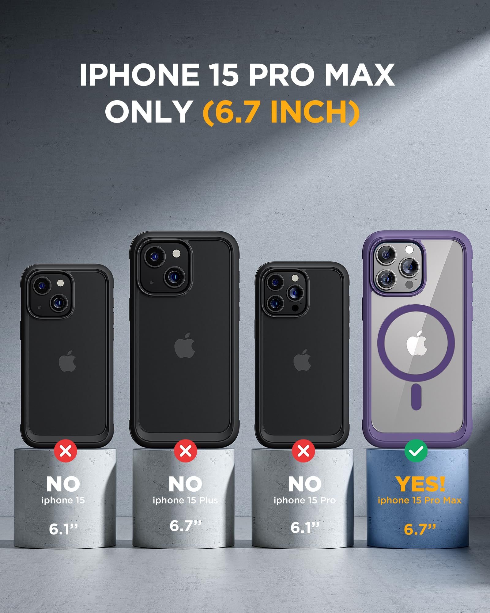 Foto 8 pulgar | Funda Para Teléfono Miracase Magnetic Con Vidrio Templado Para Iphone 15 Pro Max - Venta Internacional.