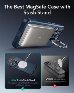 Foto 5 | Funda De Teléfono Esr Para Iphone 15 Pro Con Soporte De 23 Pies, Color Azul - Venta Internacional.