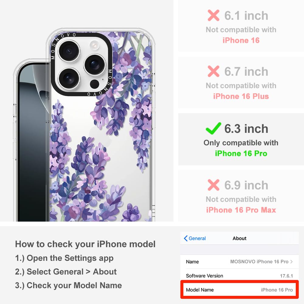 Foto 3 pulgar | Funda De Teléfono Mosnovo Para Iphone 16 Pro Buffertech Lavender - Venta Internacional.