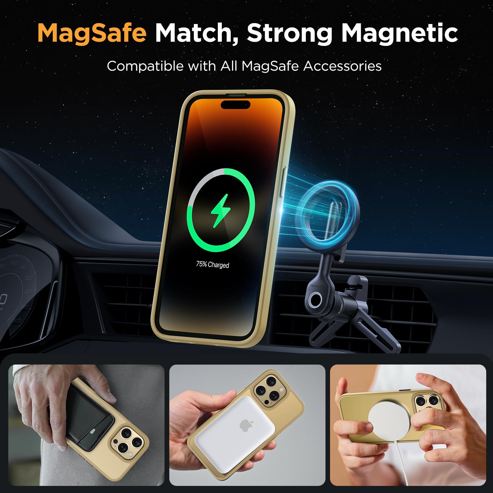 Foto 4 pulgar | Funda De Teléfono Miracase Magnetic Series Para Iphone 14 Pro - Venta Internacional.